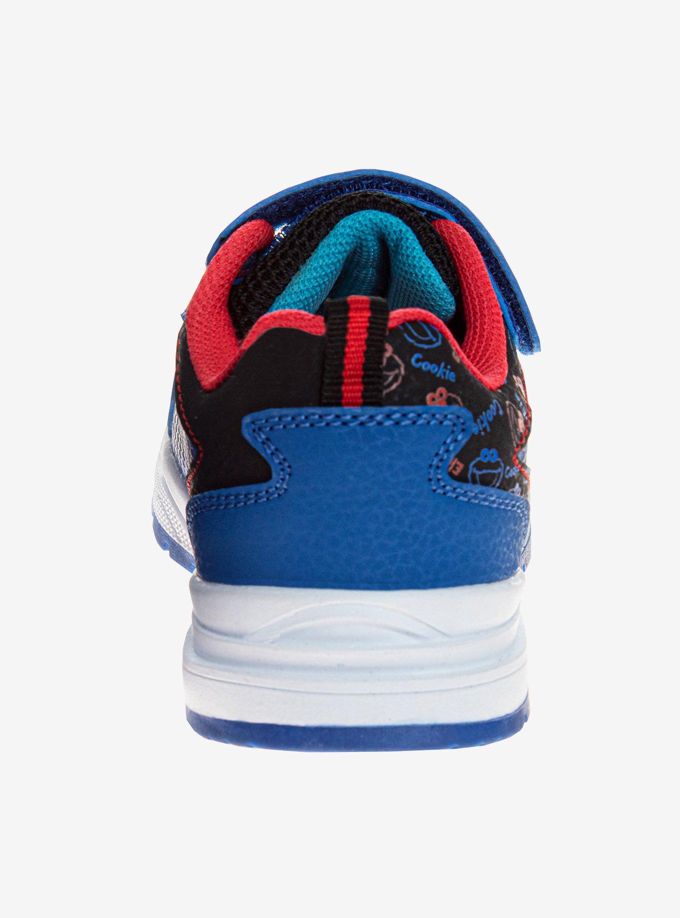 Sesame Street Kids Cookie and Elmo Hook and Loop Sneaker, BLUE, alternate