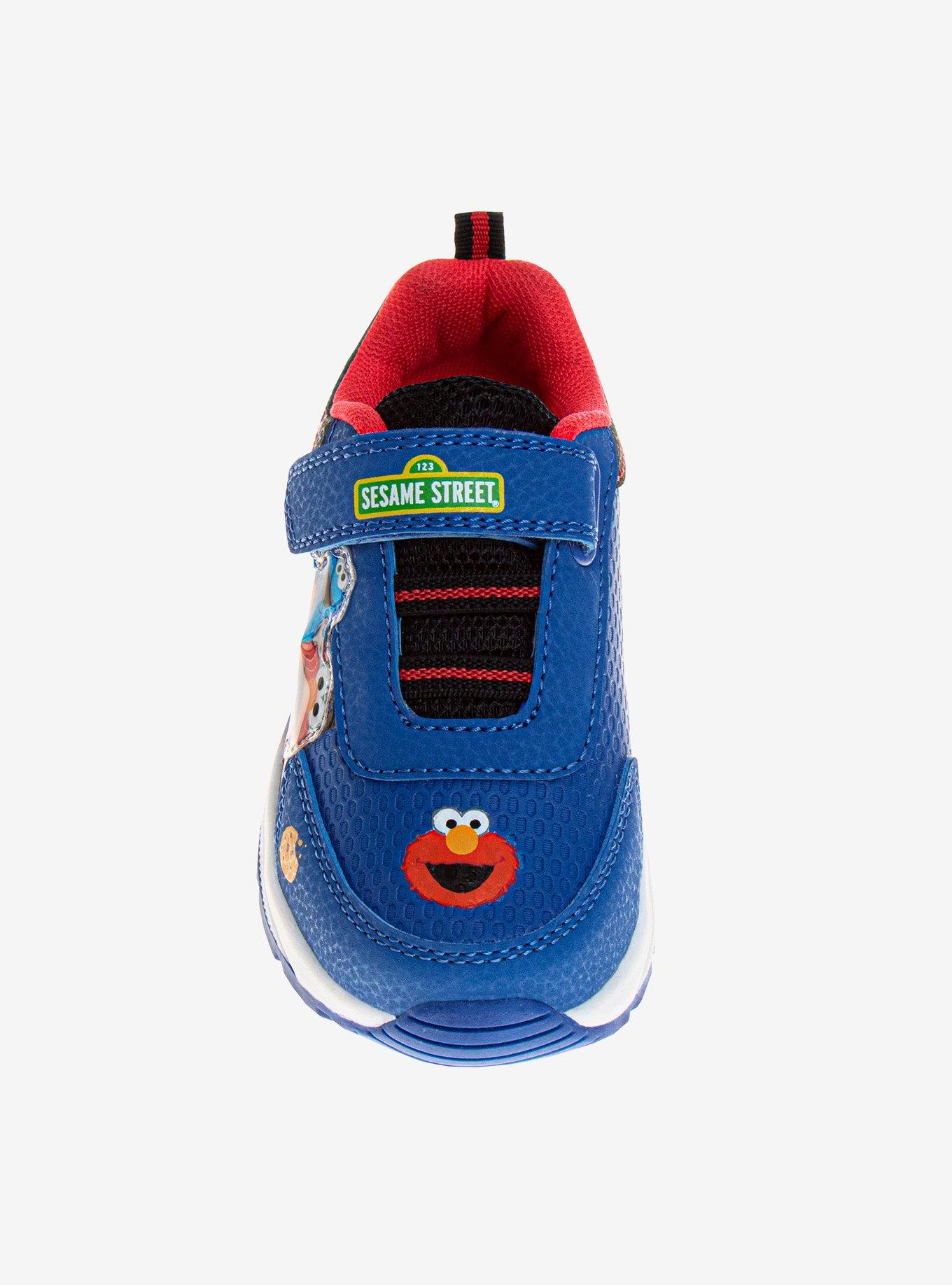 Sesame Street Kids Cookie and Elmo Hook and Loop Sneaker, BLUE, alternate