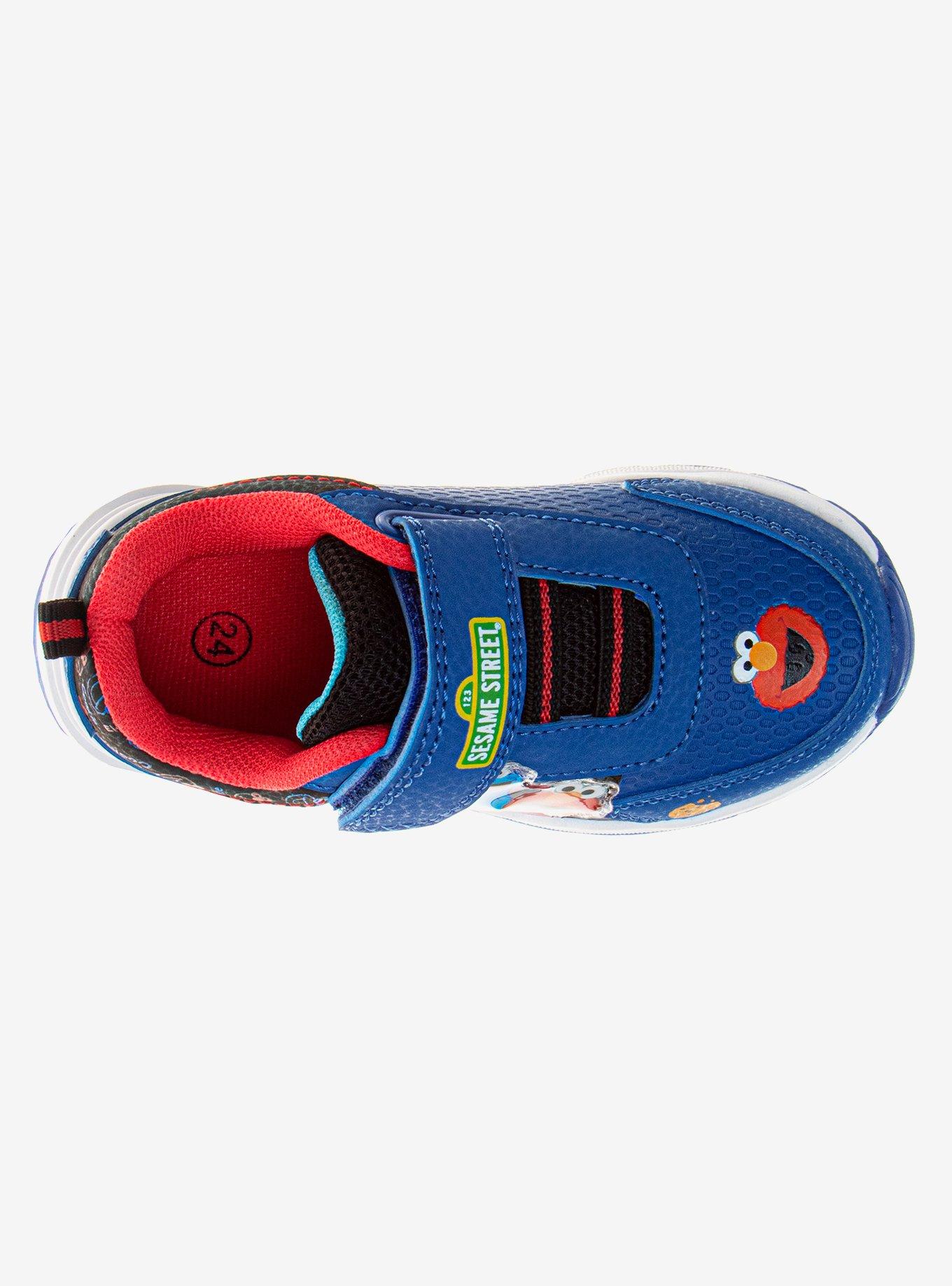 Sesame Street Kids Cookie and Elmo Hook and Loop Sneaker, BLUE, alternate