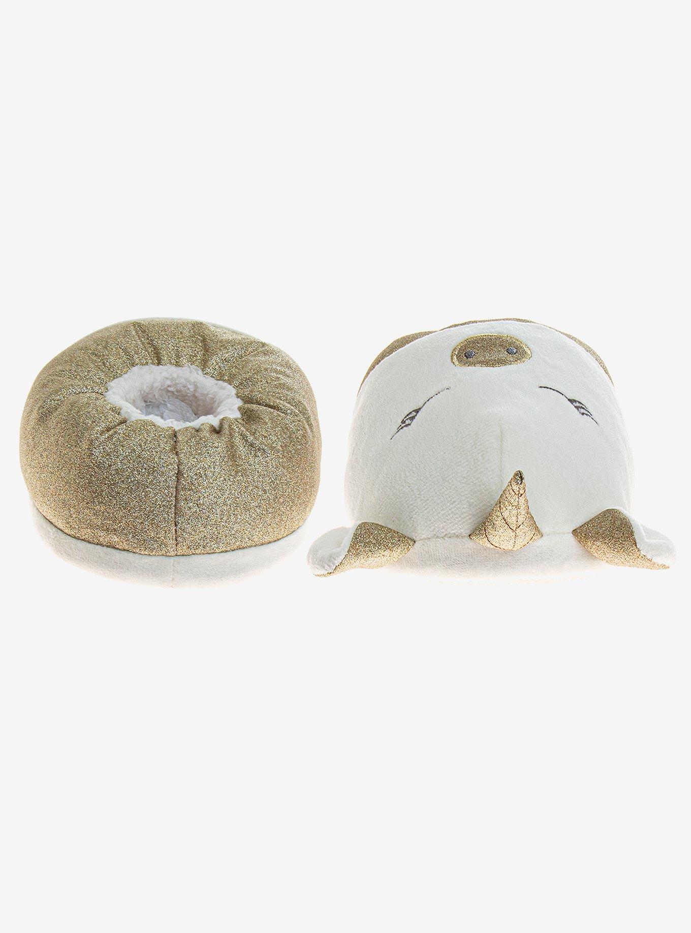 Gold Unicorn Girls Comfy Slippers, BEIGE, alternate