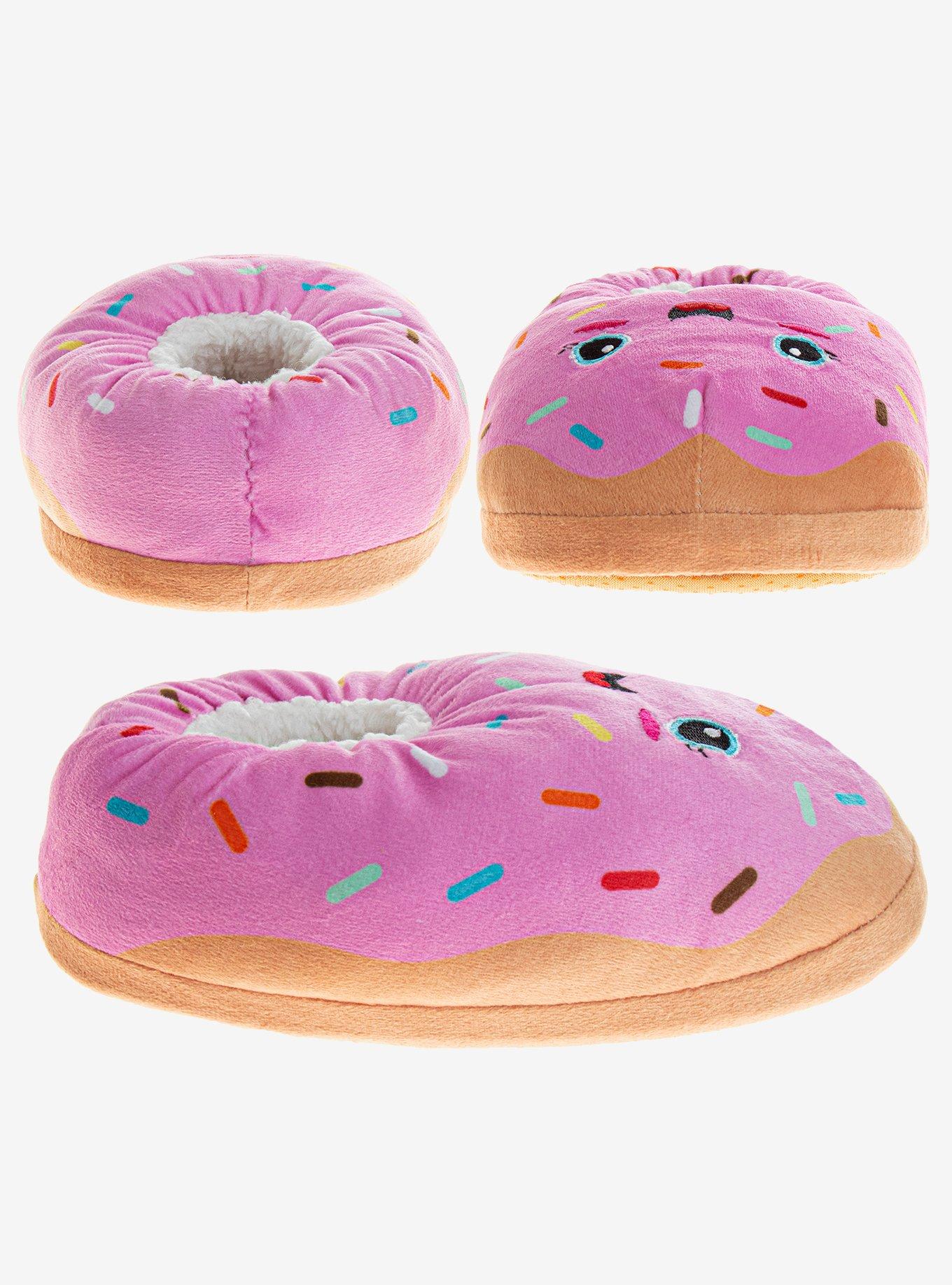 Pink Doughnut Girls Comfy Slippers, PINK, alternate