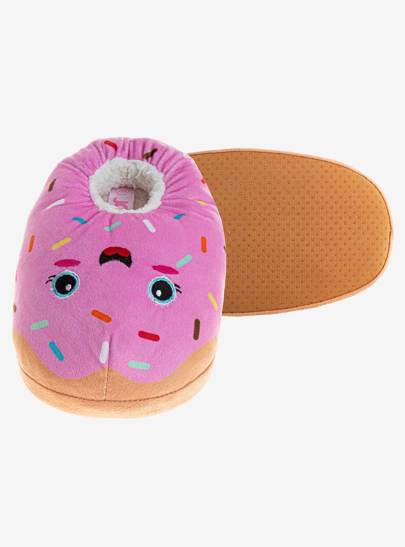 Pink Doughnut Girls Comfy Slippers, PINK, alternate