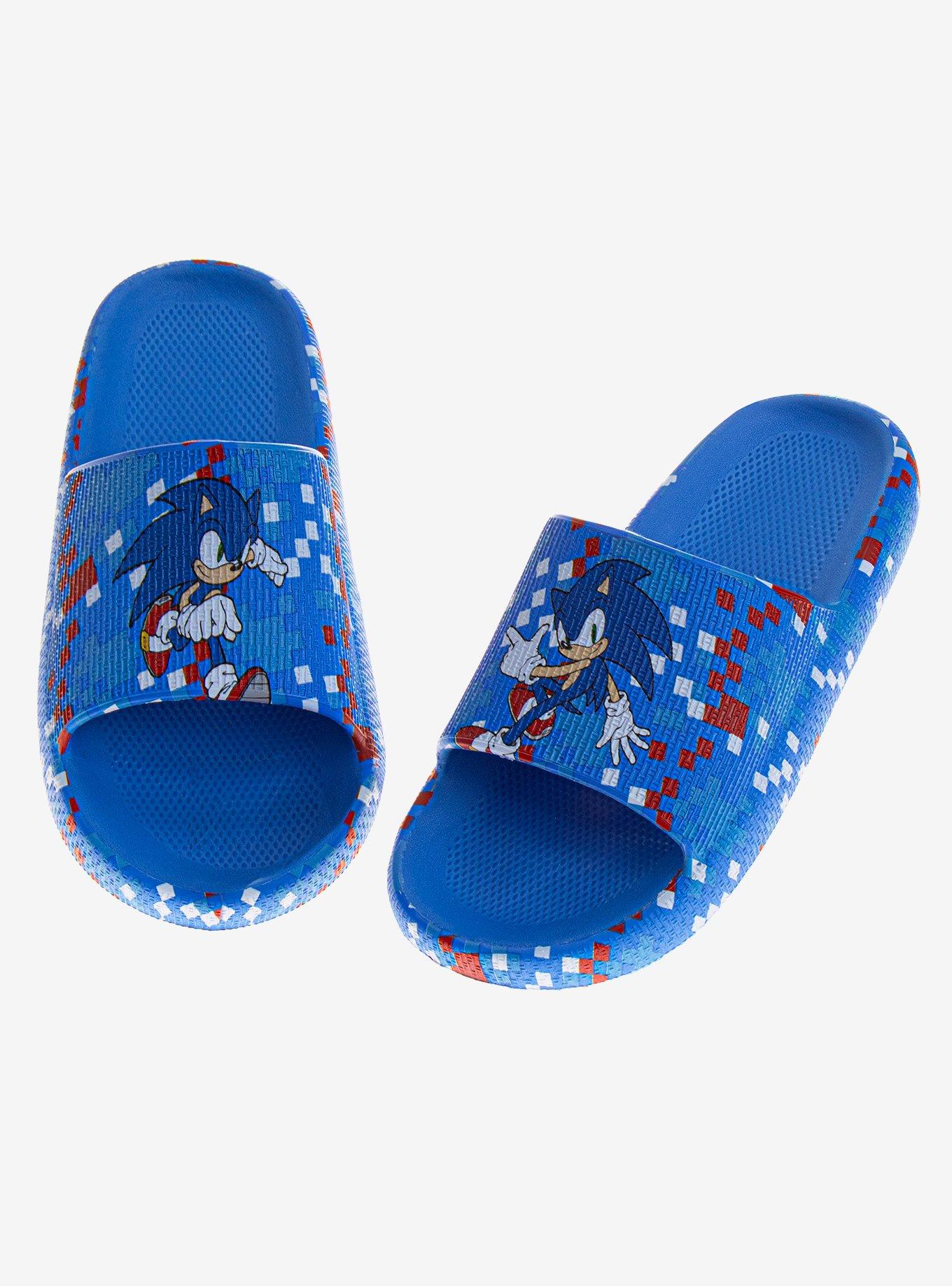 Sonic The Hedgehog Boys Slip-On Slides, BLUE, alternate