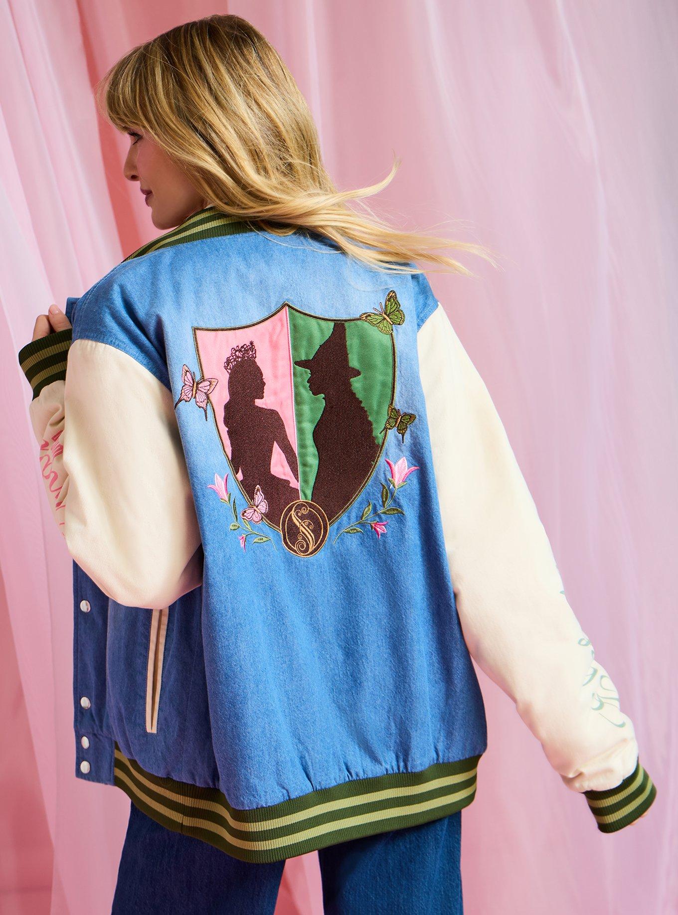 Wicked Glinda & Elphaba Denim Varsity Jacket - BoxLunch Exclusive