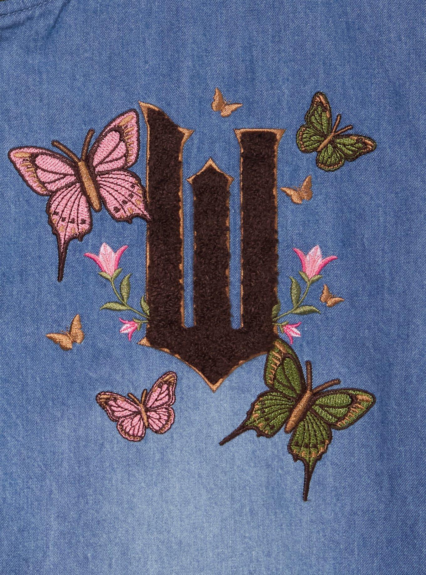 Wicked Glinda & Elphaba Denim Varsity Jacket - BoxLunch Exclusive