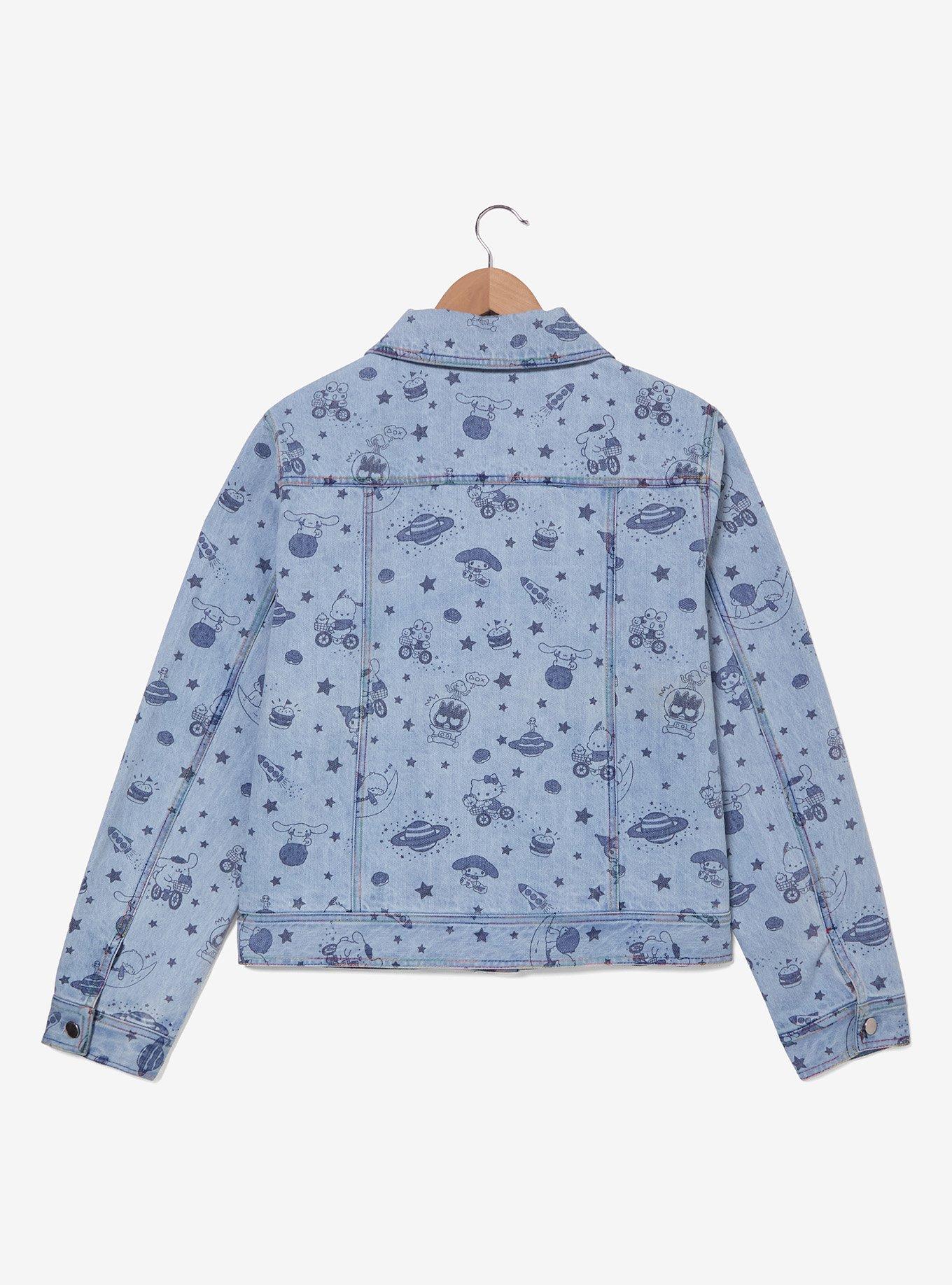 Sanrio Hello Kitty and Friends Space Allover Print Women's Plus Size Denim Jacket - BoxLunch Exclusive, , hi-res