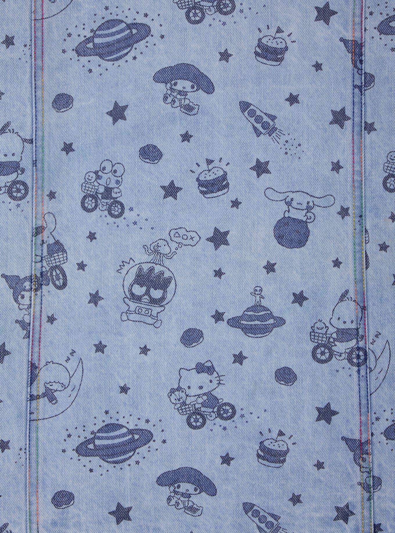 Sanrio Hello Kitty and Friends Space Allover Print Women's Plus Size Denim Jacket - BoxLunch Exclusive, DENIM, alternate
