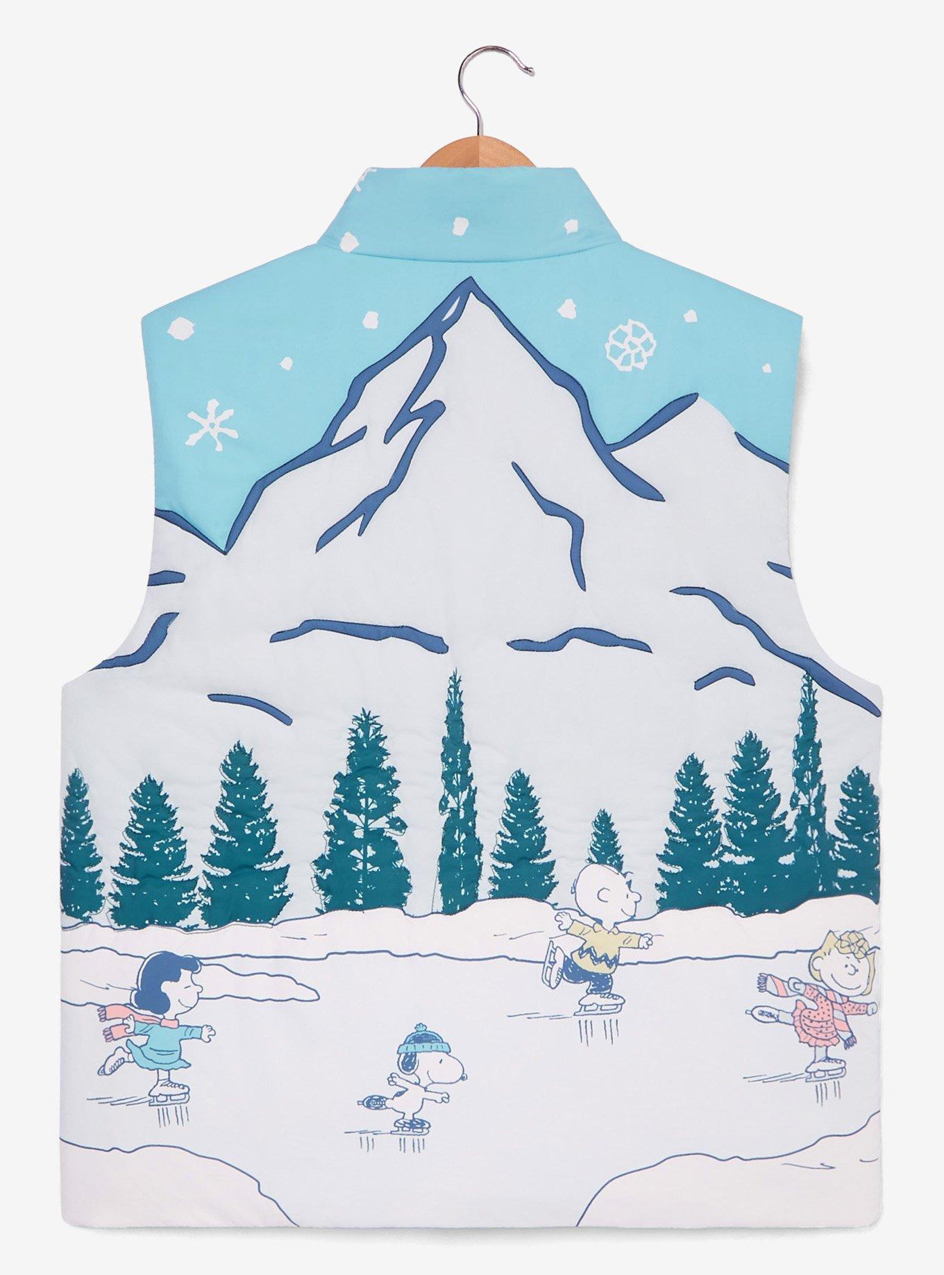 Peanuts Skiing Scene Puffer Vest - BoxLunch Exclusive, , hi-res