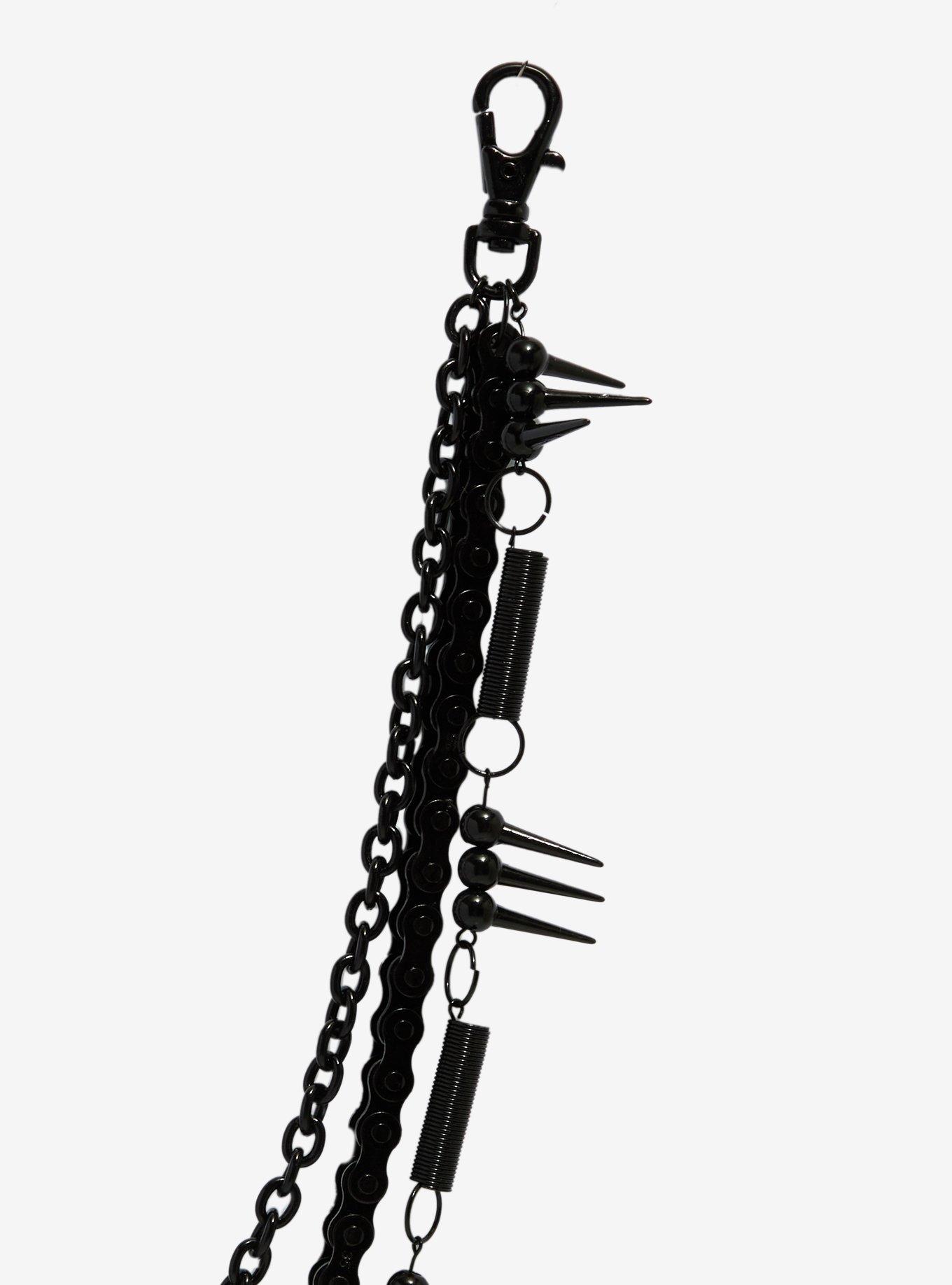 Black 18 Inch, 20 Inch & 24 Inch Triple Wallet Chain, , hi-res