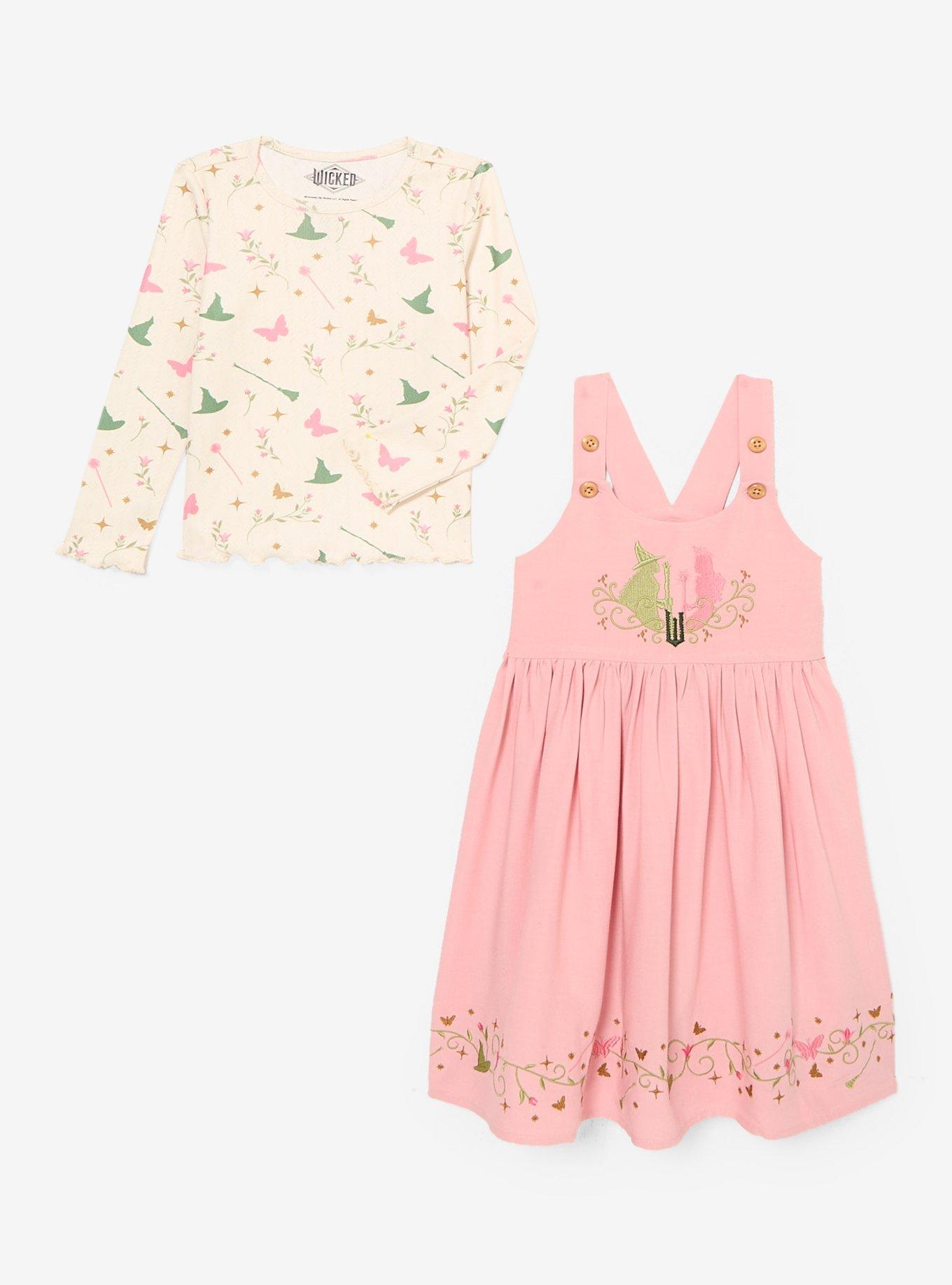 Wicked Glinda & Elphaba Toddler Long Sleeve T-Shirt & Dress Set - BoxLunch Exclusive, BEIGE, alternate