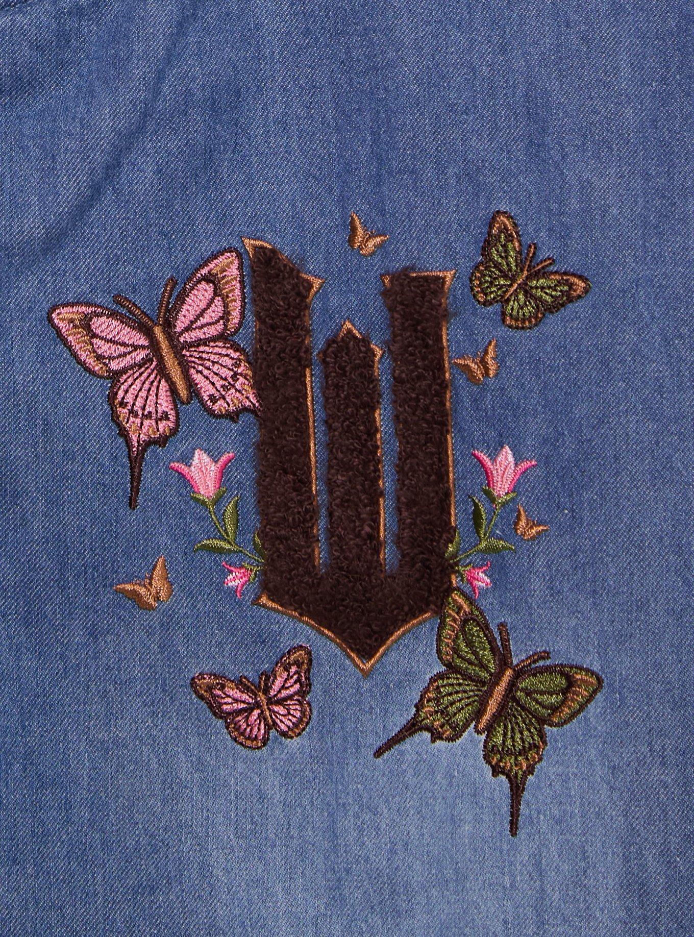 Wicked Glinda & Elphaba Youth Denim Varsity Jacket - BoxLunch Exclusive, , alternate