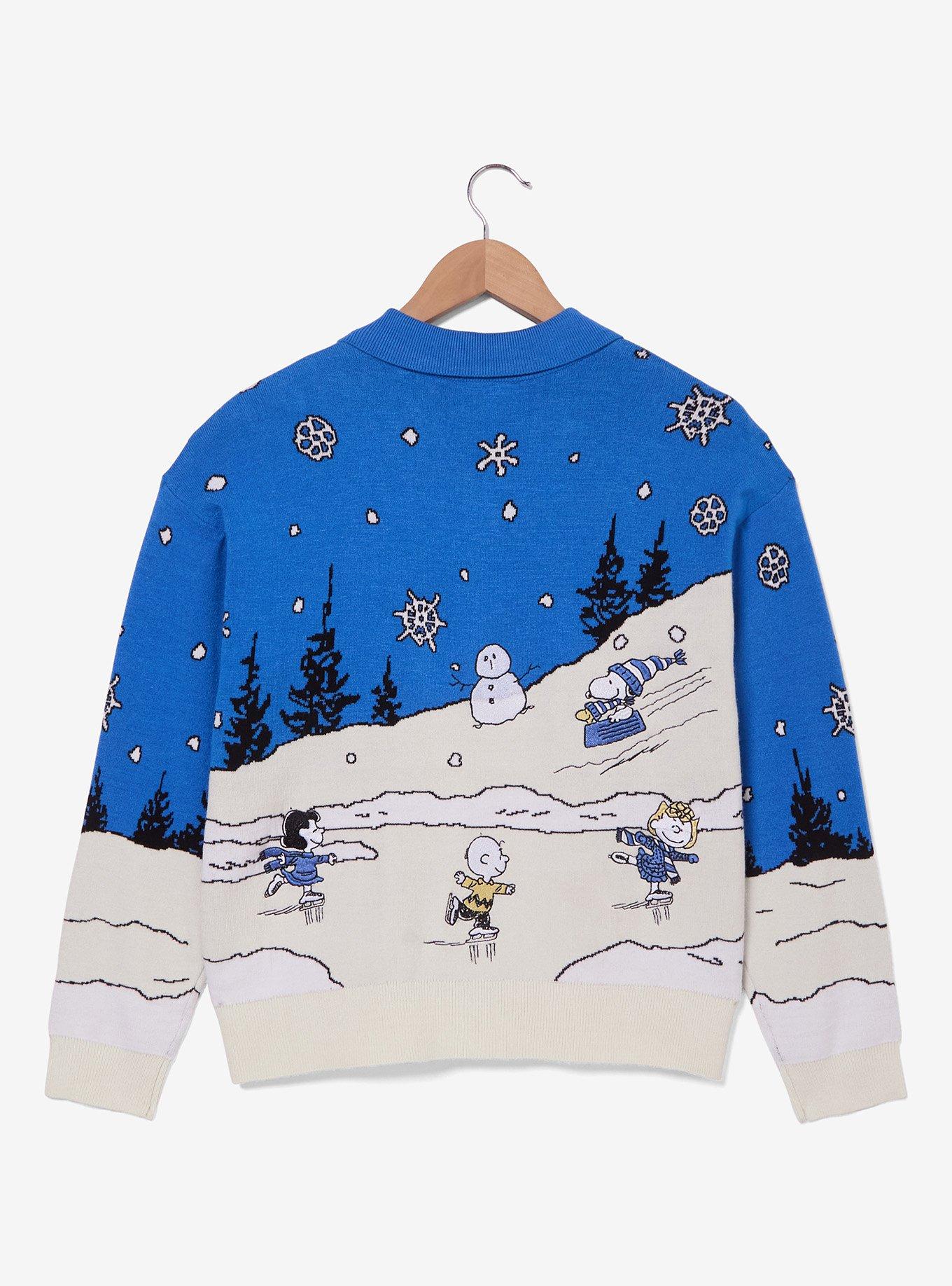 Peanuts Snowy Scene Women's Cardigan - BoxLunch Exclusive, , hi-res