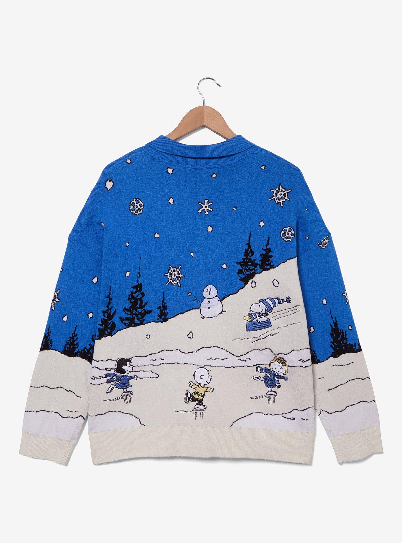 Peanuts Snowy Scene Women's Plus Size Cardigan - BoxLunch Exclusive, , hi-res
