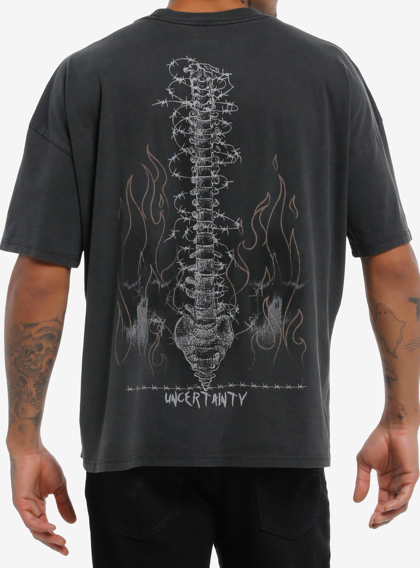 Uncertainty Flaming Skull T-Shirt, , hi-res