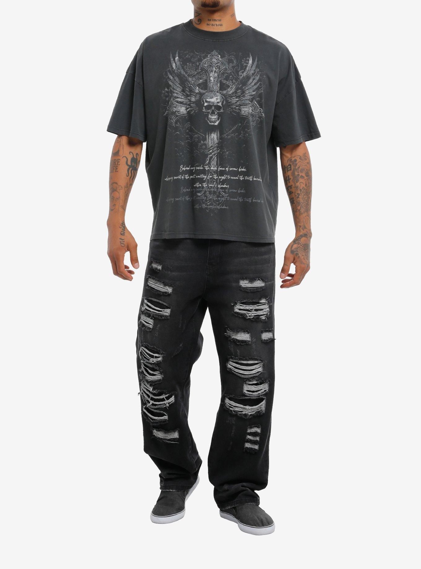 Gothic Skull Cross T-Shirt, , hi-res