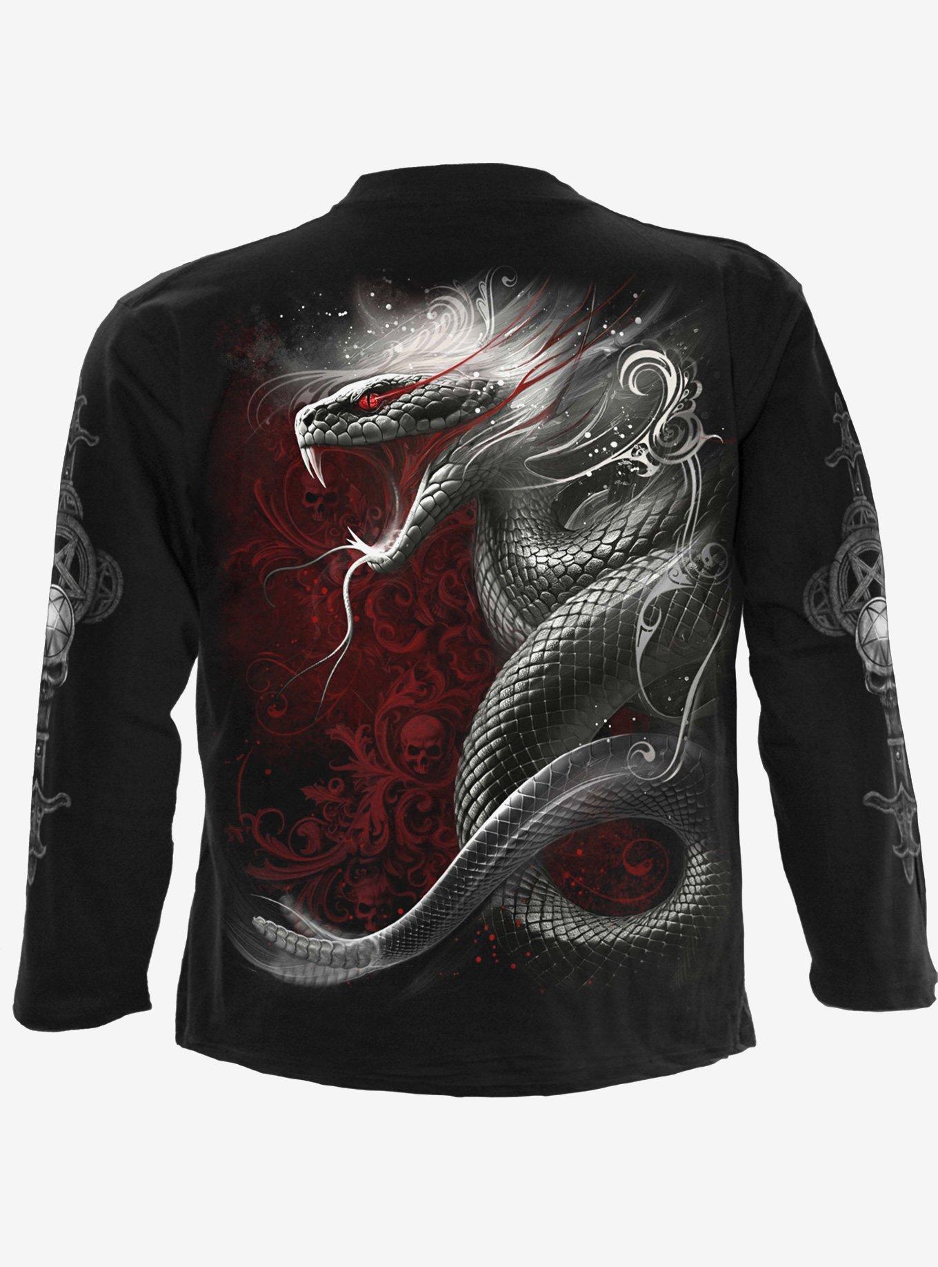 Gothic Serpent Long Sleeve T-Shirt, BLACK, alternate