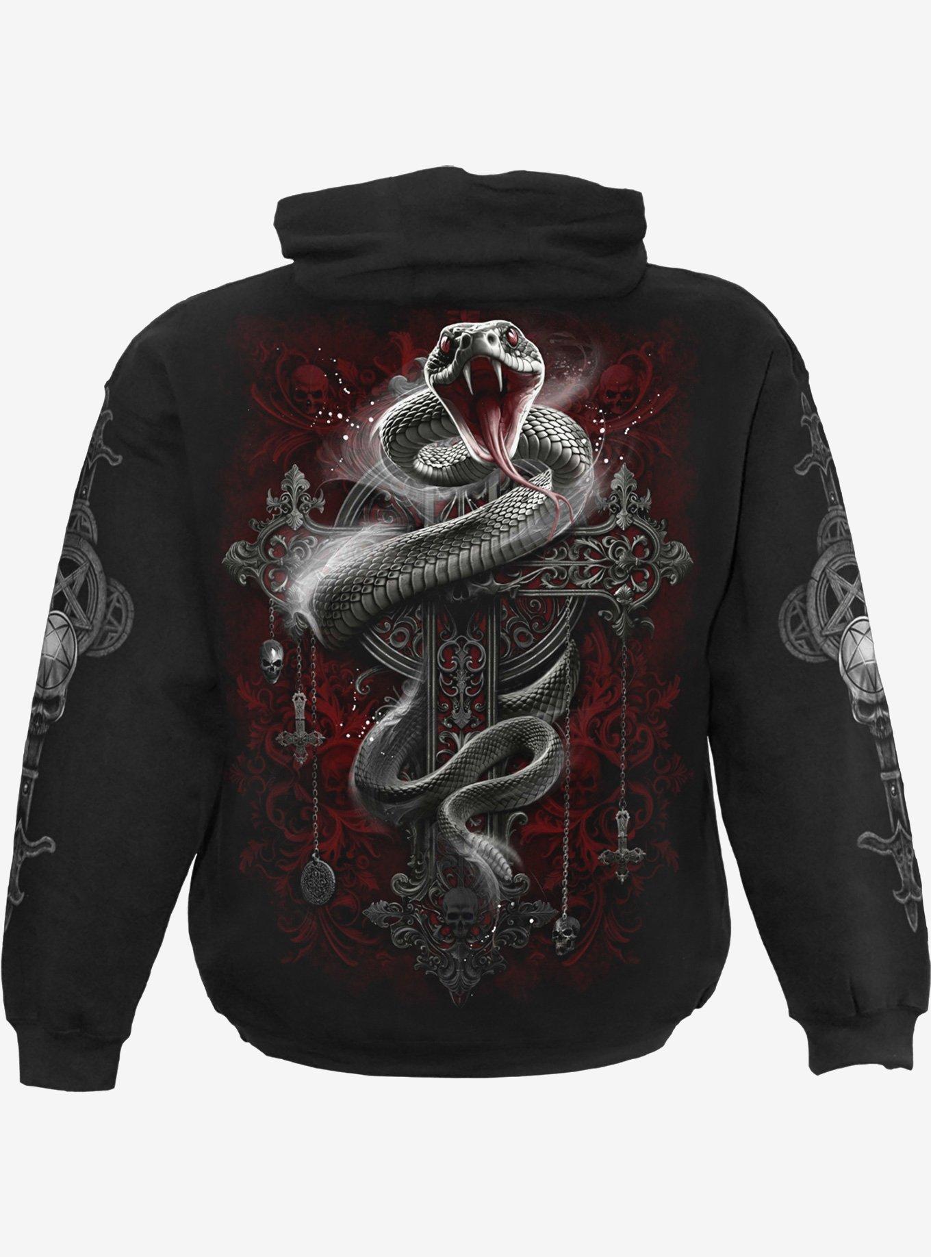 Gothic Serpent Hoodie, BLACK, alternate