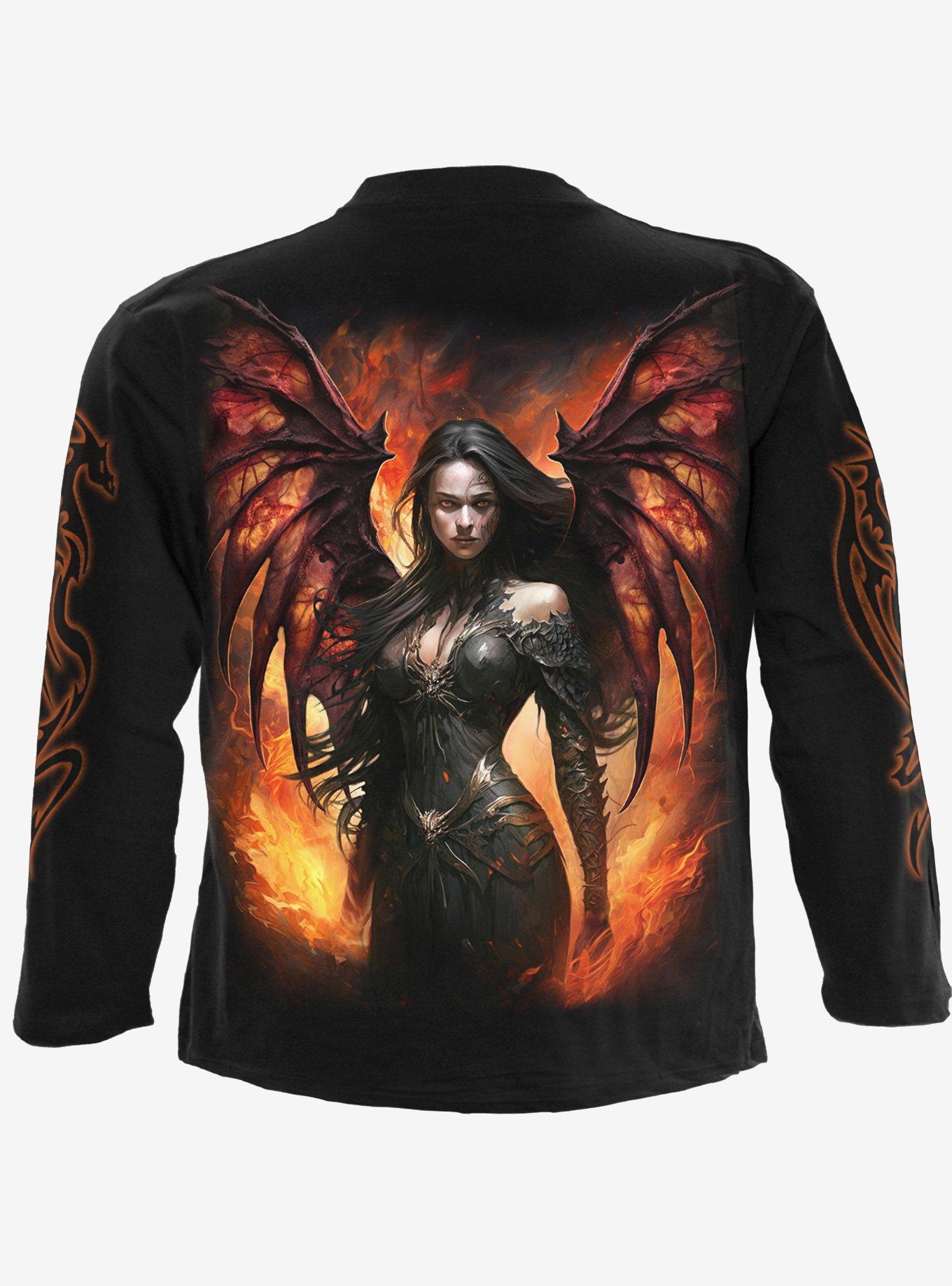 Draco Queen Long Sleeve T-Shirt, BLACK, alternate