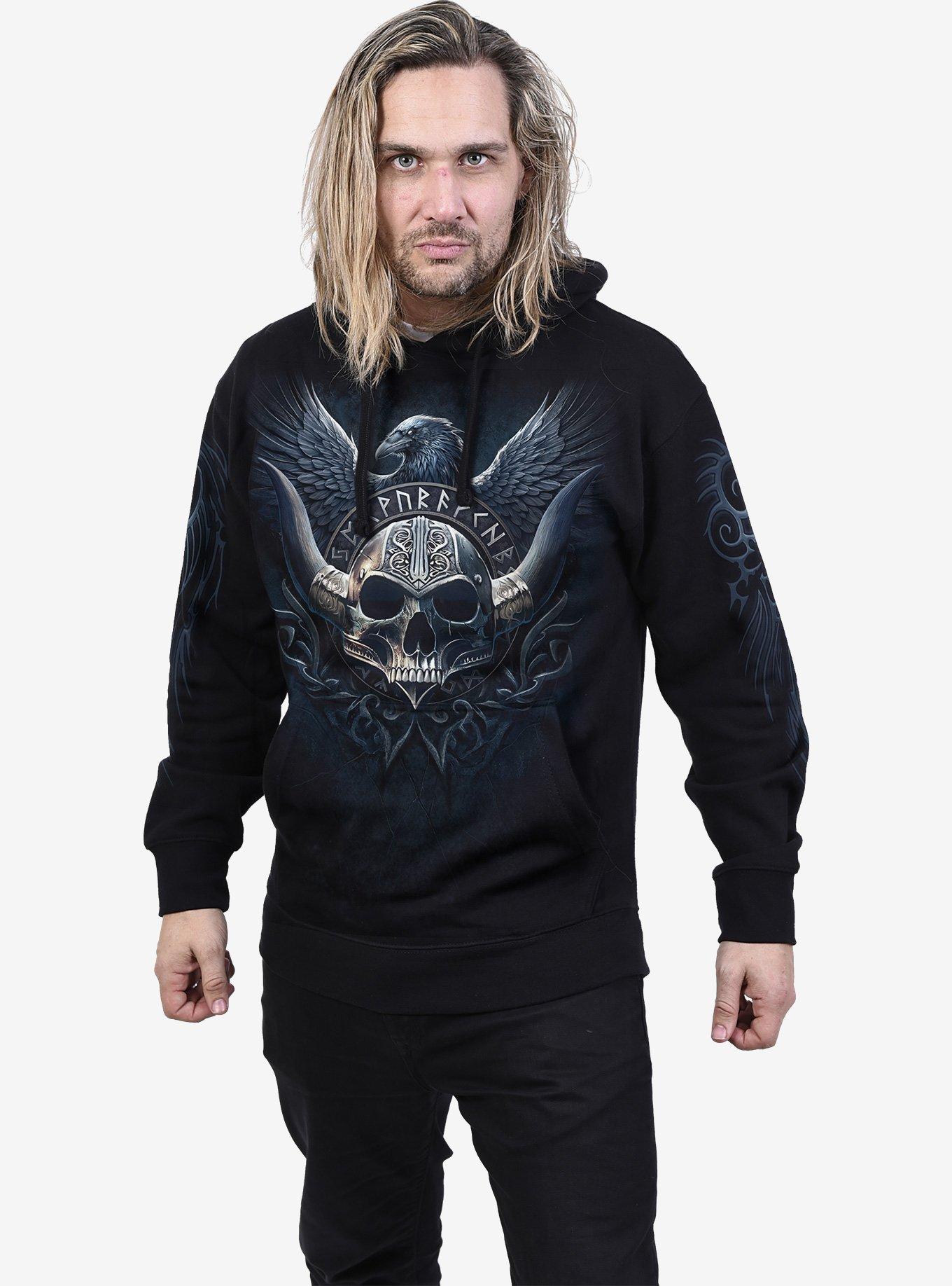 Odin's Warrior Hoodie, BLACK, alternate