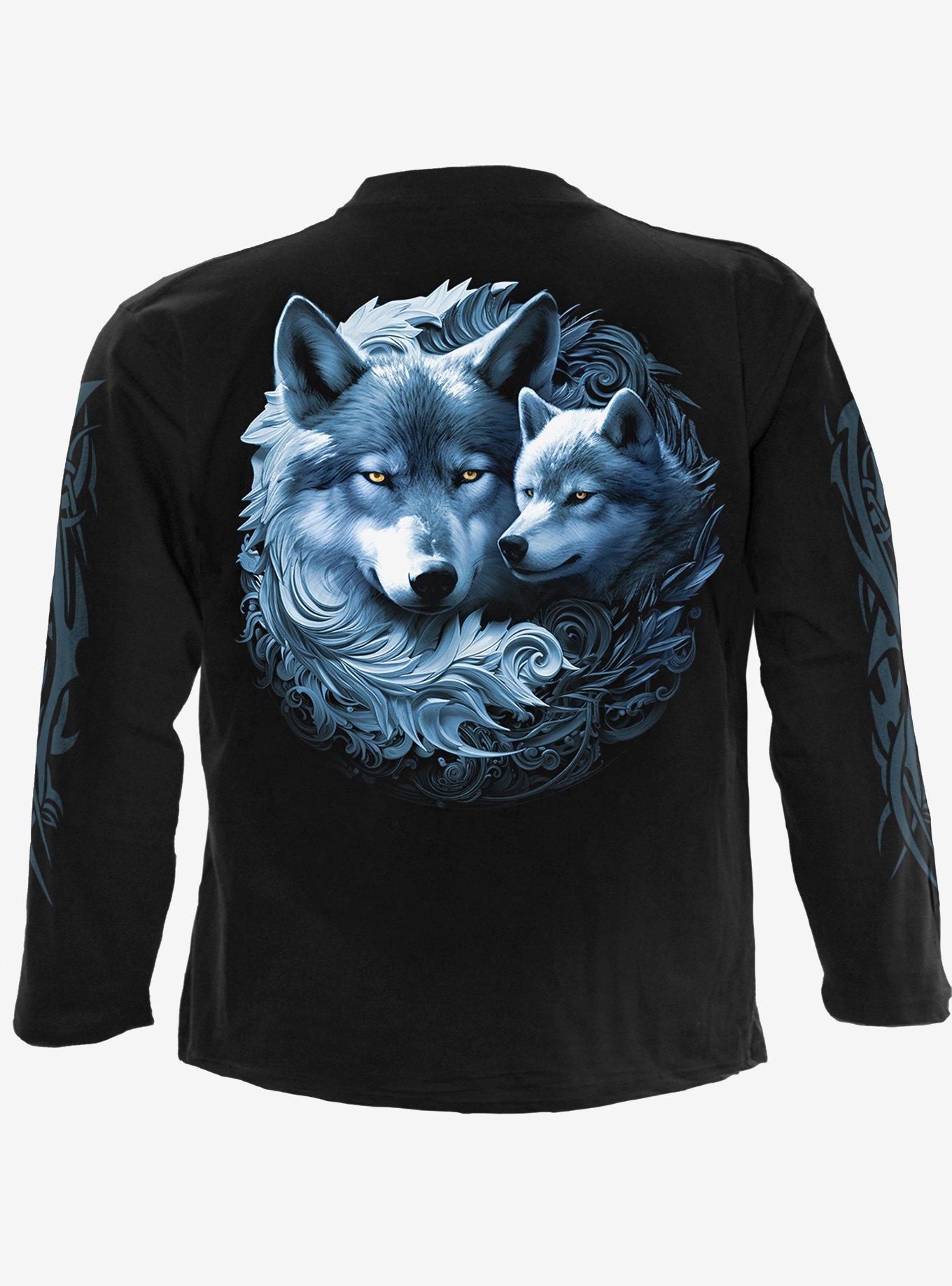 Wolf Guardian Long Sleeve T-Shirt, BLACK, alternate