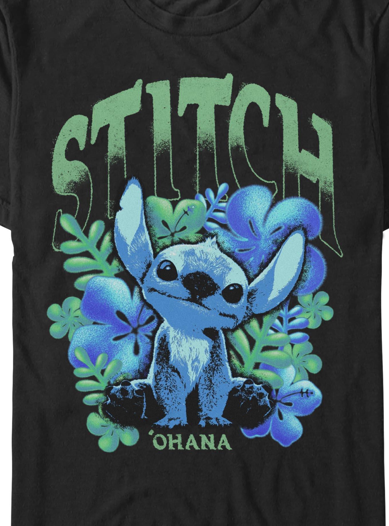 Disney Lilo & Stitch Dark Flowers T-Shirt Hot Topic Exclusive, , hi-res