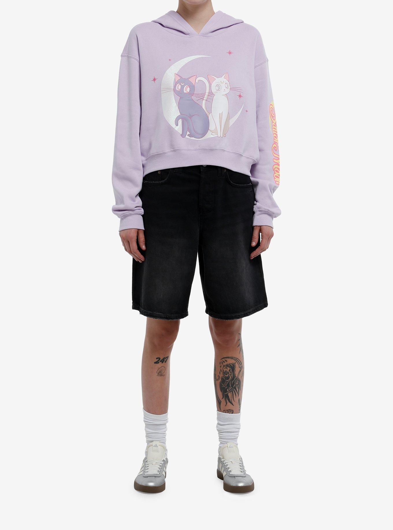 Pretty Guardian Sailor Moon Cats Glitter Girls Crop Hoodie, , hi-res