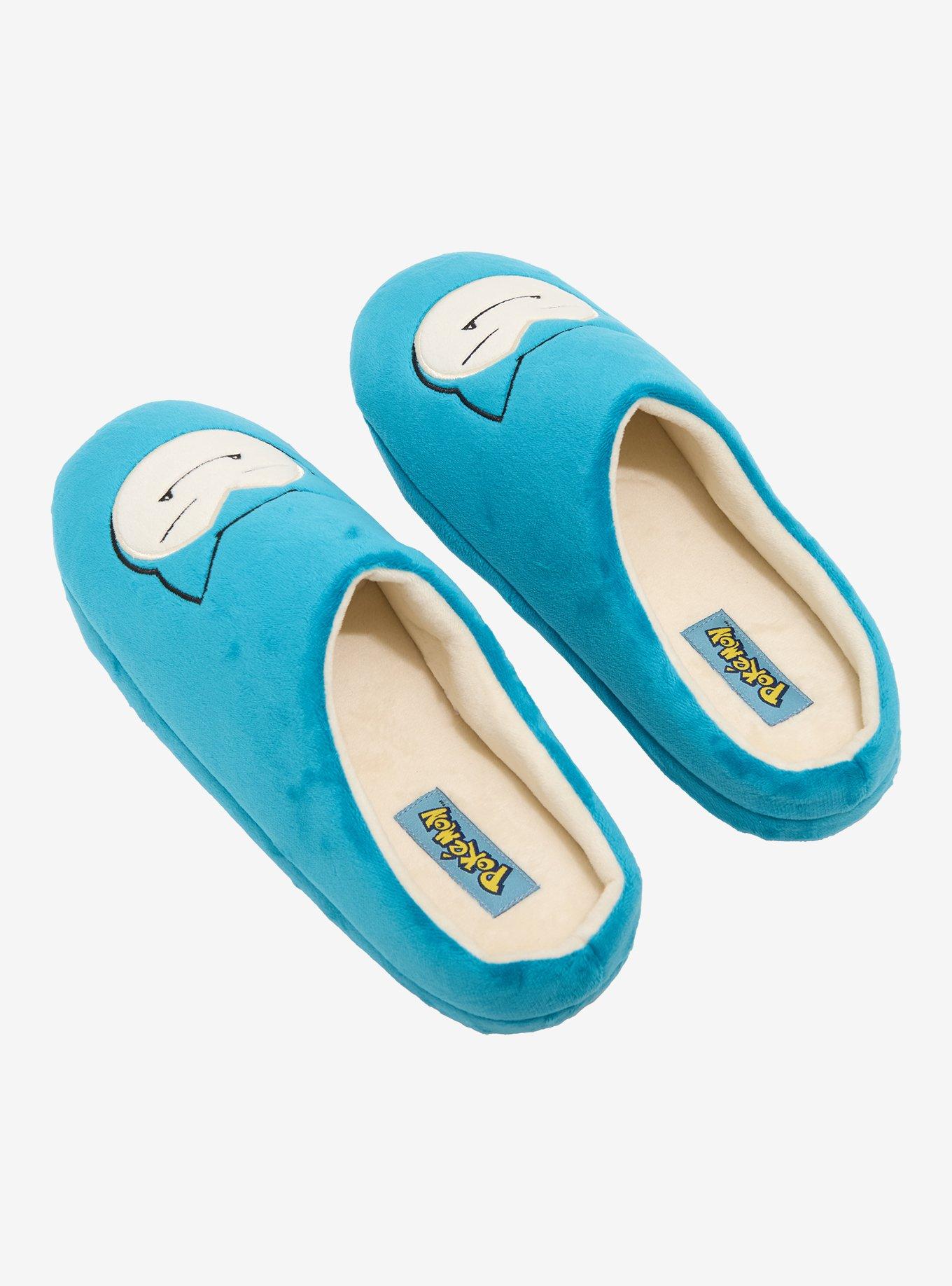 Pokémon Snorlax Embroidered Men's Slippers - BoxLunch Exclusive, BLUE, alternate