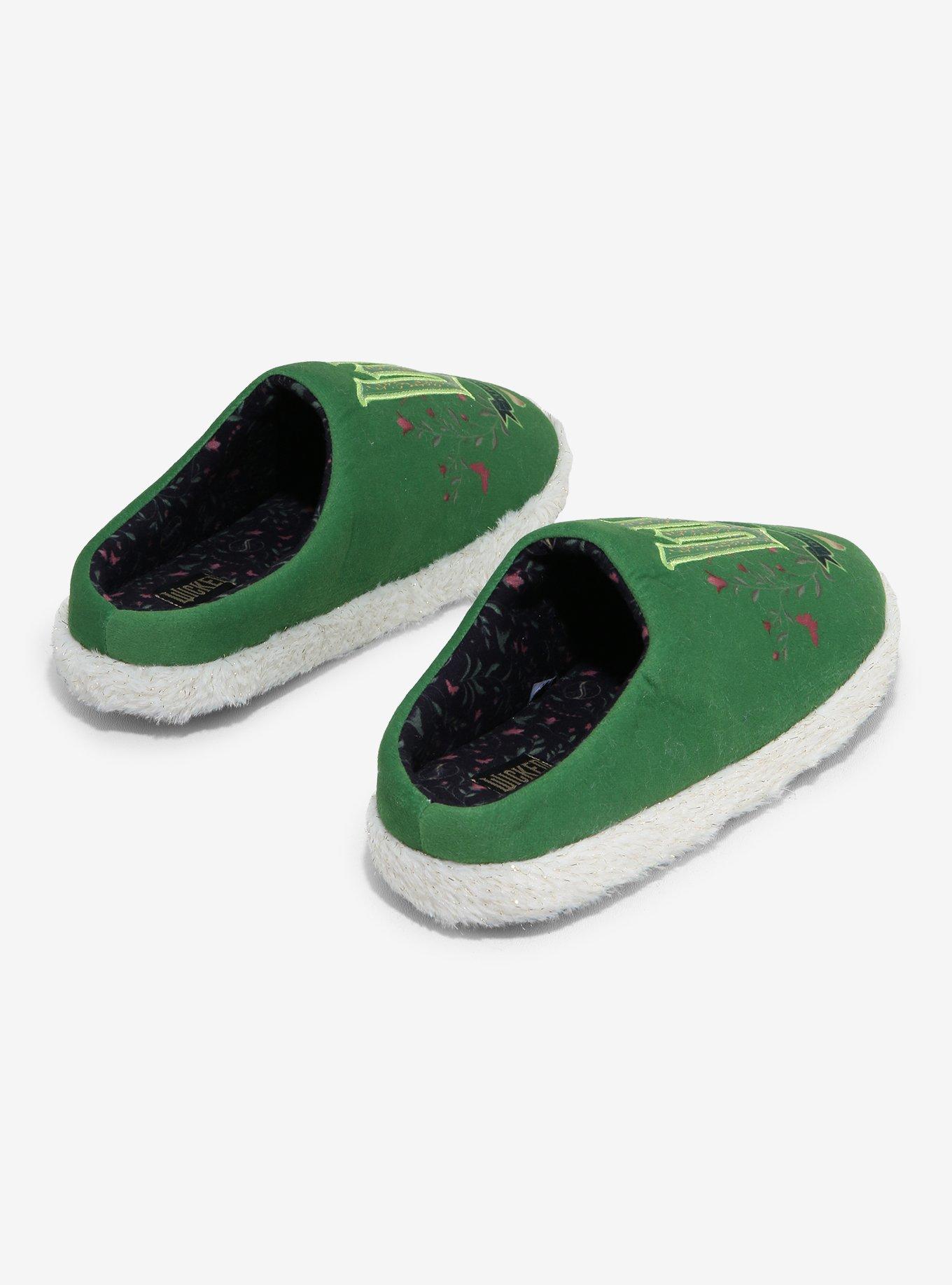 Wicked Elphaba Floral Women's Slippers - BoxLunch Exclusive, , hi-res