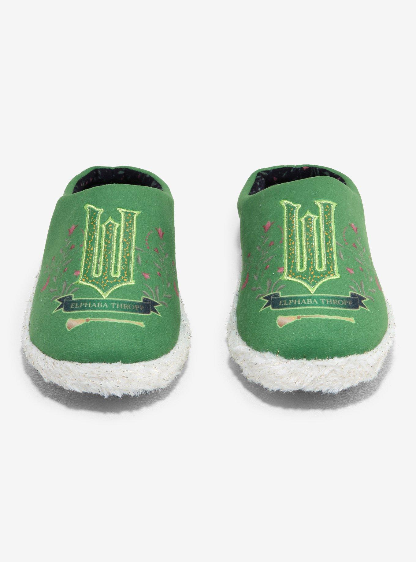 Wicked Elphaba Floral Women's Slippers - BoxLunch Exclusive, EMERALD, alternate
