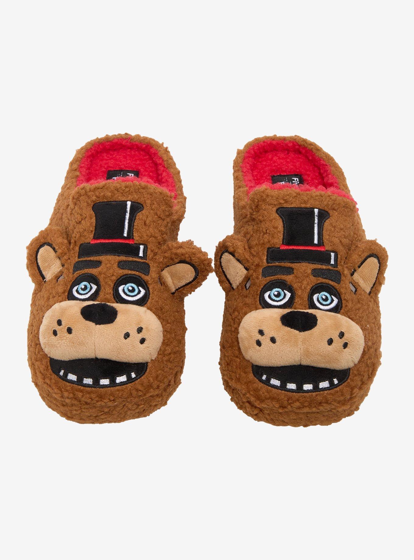 Five Nights at Freddy's Fuzzy Freddy Fazbear Men's Slippers - BoxLunch Exclusive, , hi-res