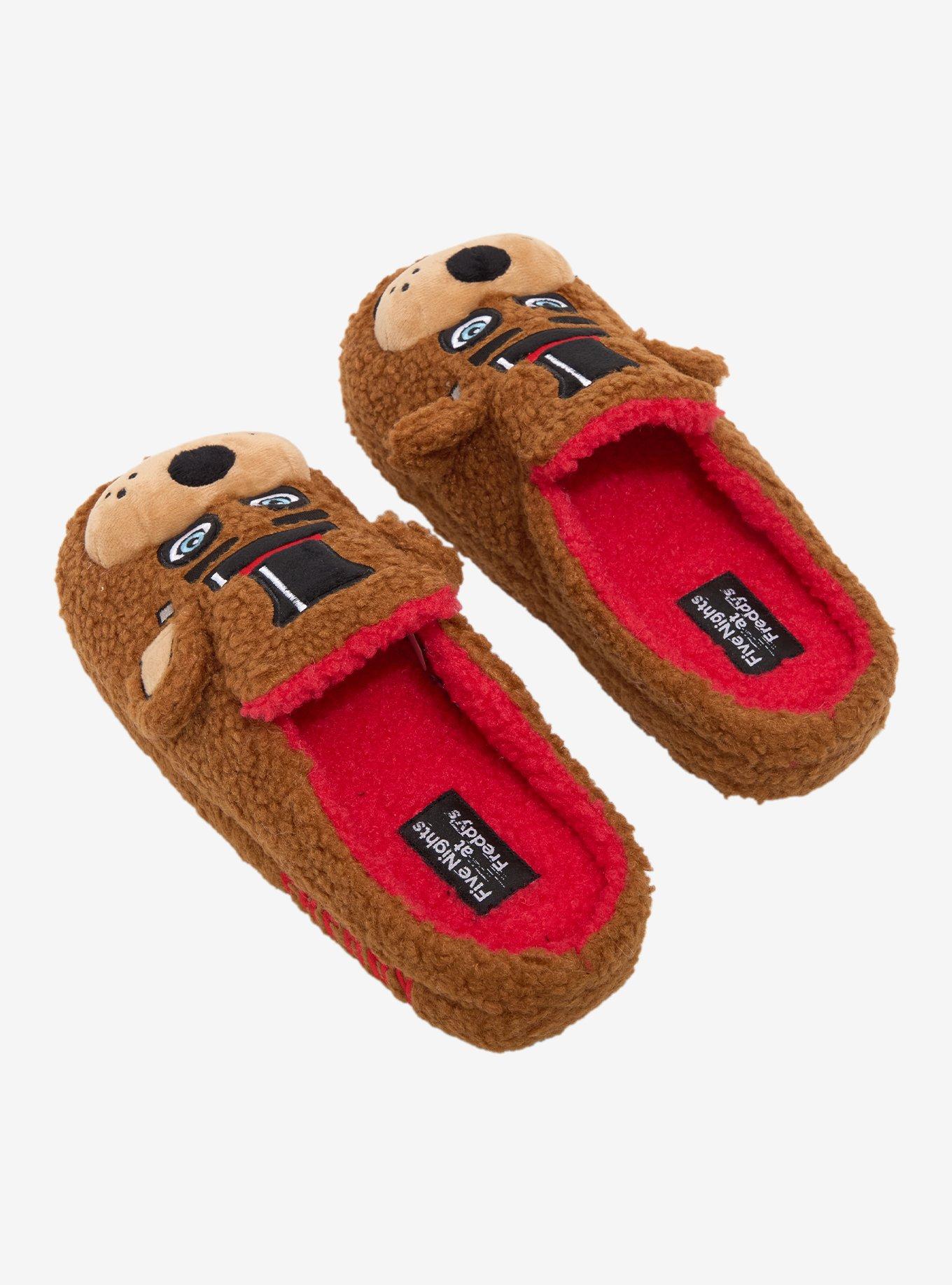 Five Nights at Freddy's Fuzzy Freddy Fazbear Men's Slippers - BoxLunch Exclusive, BROWN, alternate