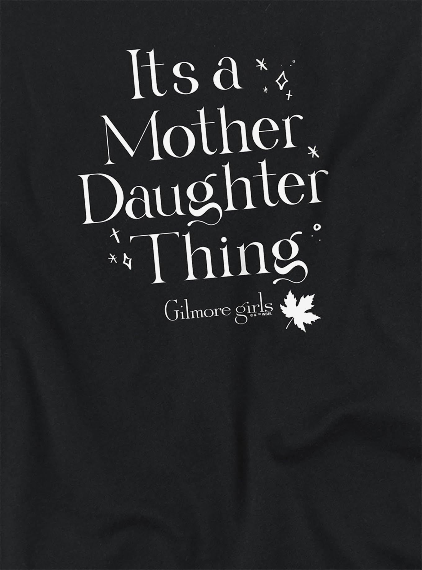 Gilmore Girls It's A Mother Daughter Thing Girls Crop Top T-Shirt, BLACK, alternate