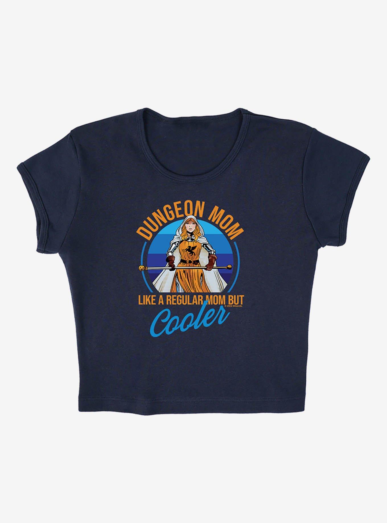 Dungeons & Dragons Dungeon Mom Cap Sleeve Baby Rib Girls Crop Top, NAVY, alternate