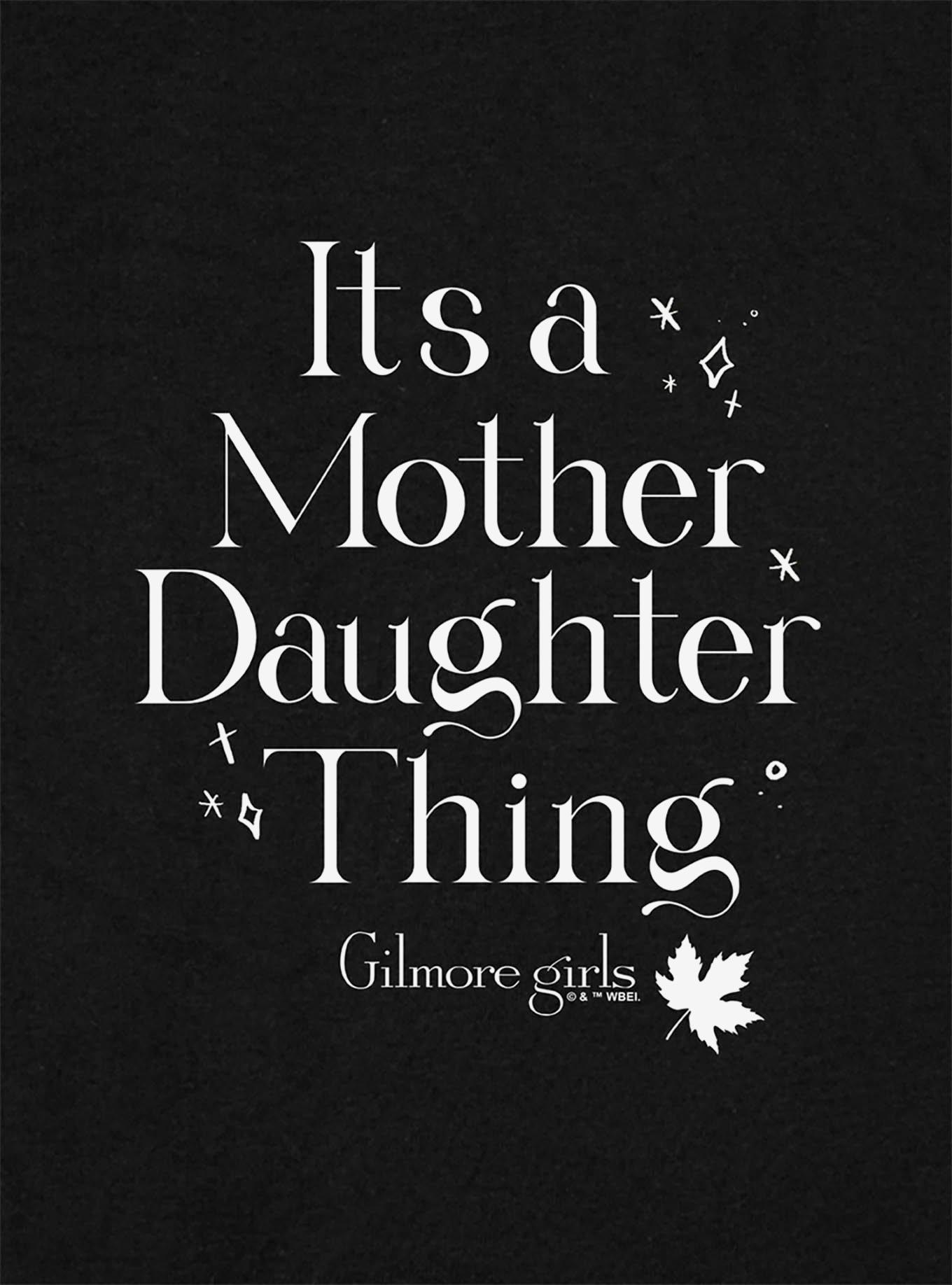 Gilmore Girls It's A Mother Daughter Thing Cap Sleeve Baby Rib Girls Crop Top, BLACK, alternate