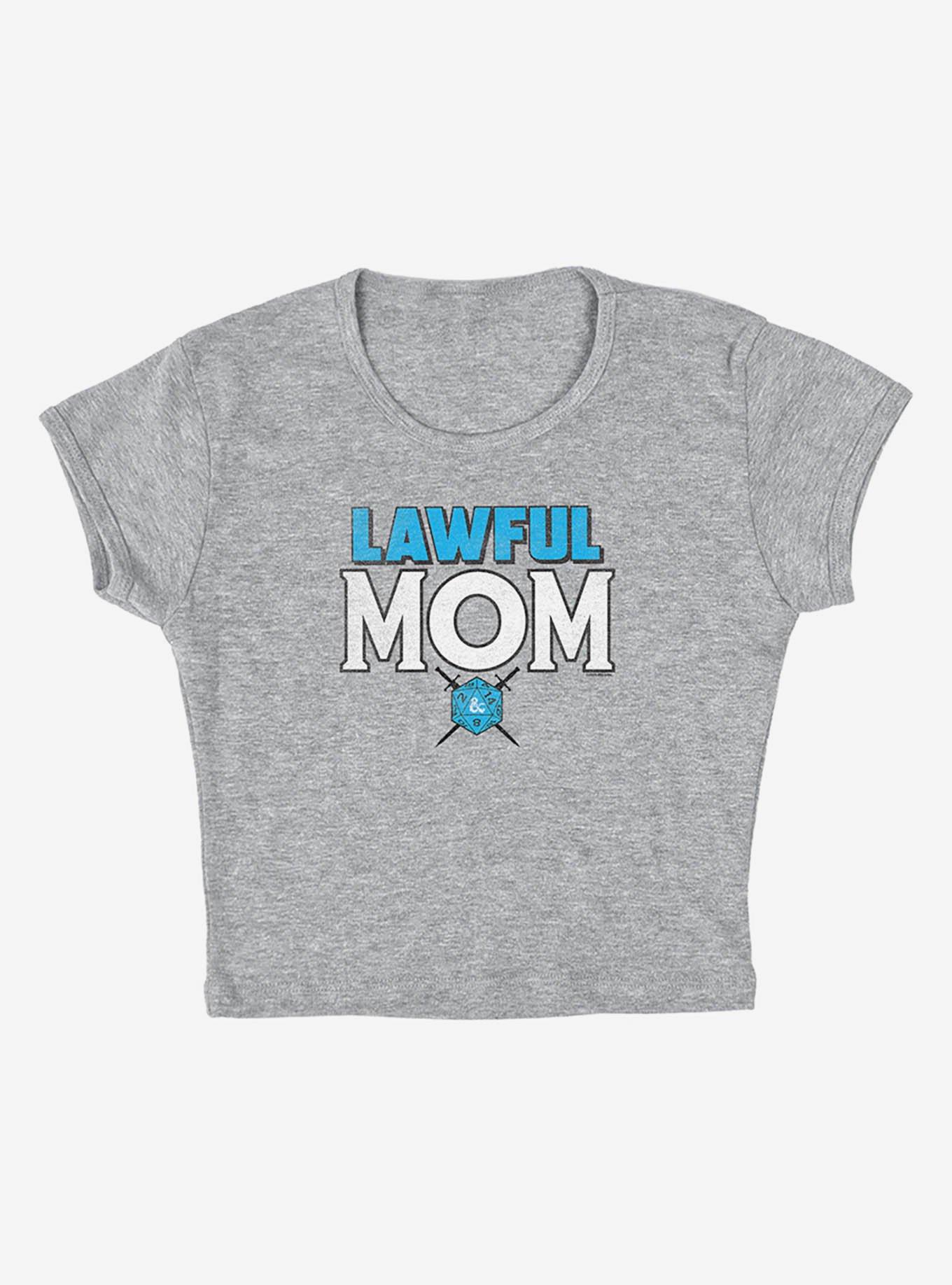 Dungeons & Dragons Lawful Mom Cap Sleeve Baby Rib Girls Crop Top, ATHLETIC HEATHER, alternate