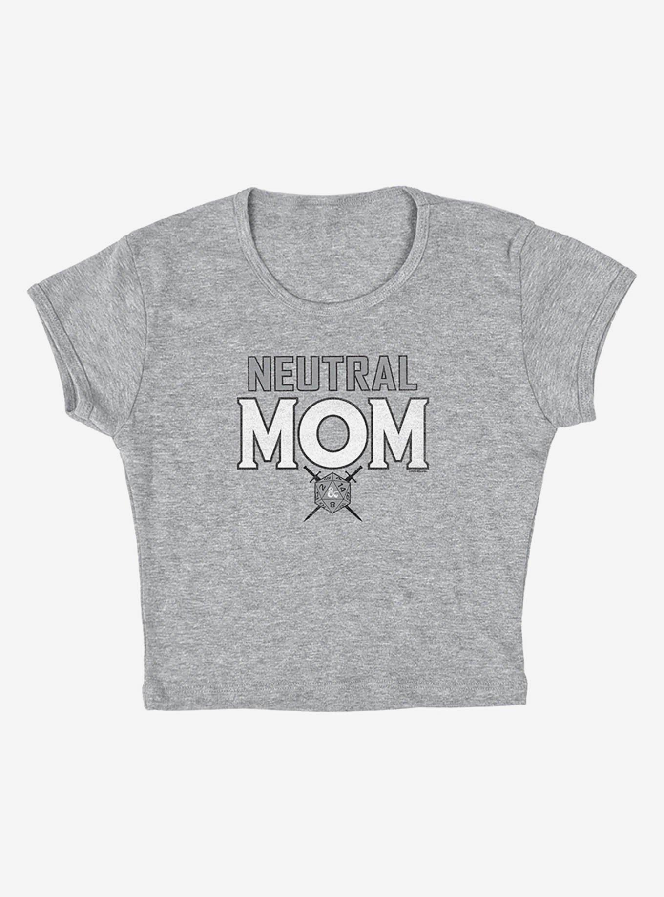 Dungeons & Dragons Neutral Mom Cap Sleeve Baby Rib Girls Crop Top, ATHLETIC HEATHER, alternate
