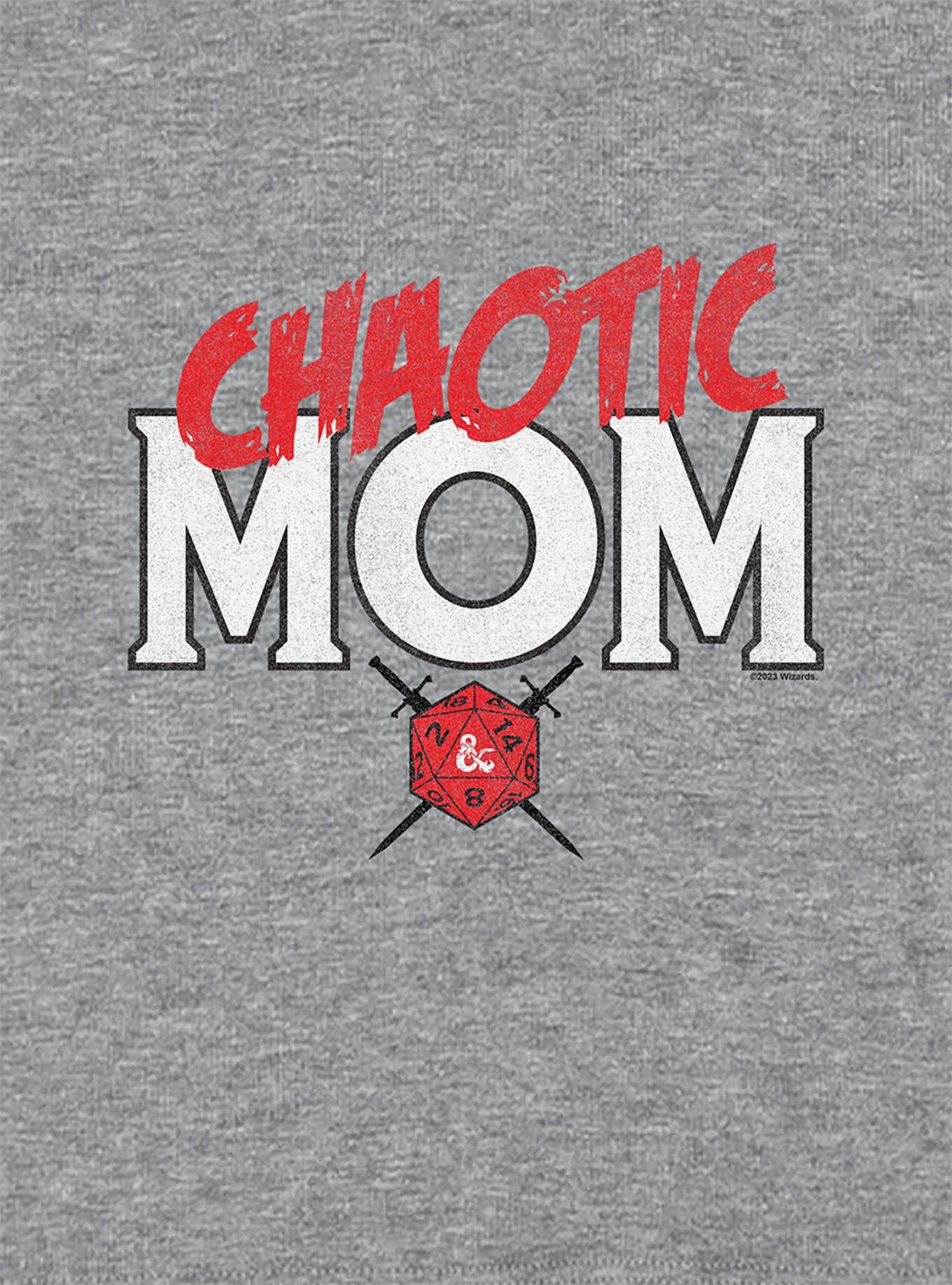 Dungeons & Dragons Chaotic Mom Cap Sleeve Baby Rib Girls Crop Top, ATHLETIC HEATHER, alternate