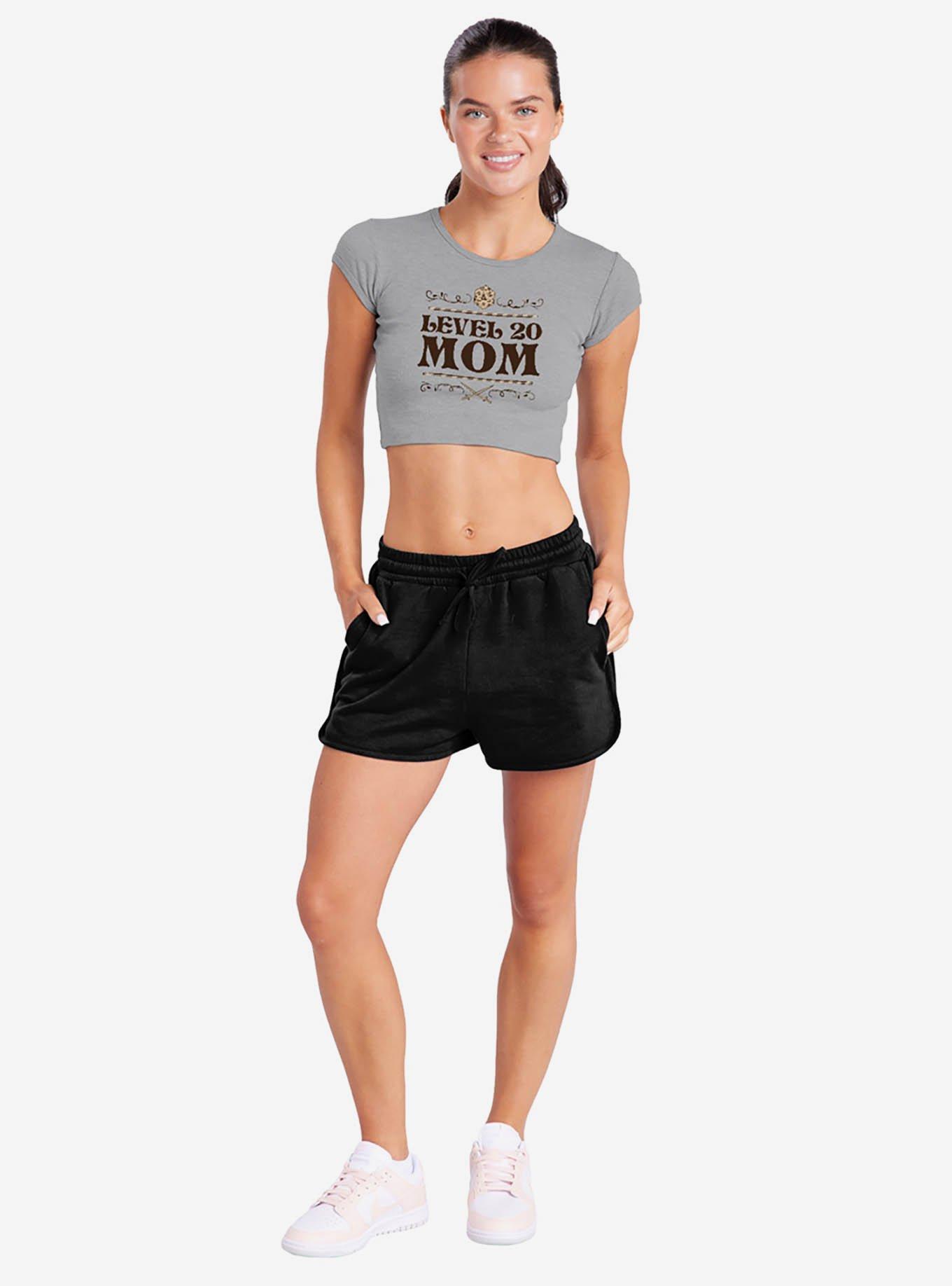 Dungeons & Dragons Level 20 Mom Cap Sleeve Baby Rib Women's Crop Top, , hi-res
