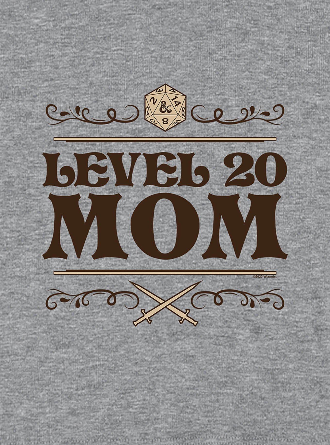 Dungeons & Dragons Level 20 Mom Cap Sleeve Baby Rib Women's Crop Top, ATHLETIC HEATHER, alternate