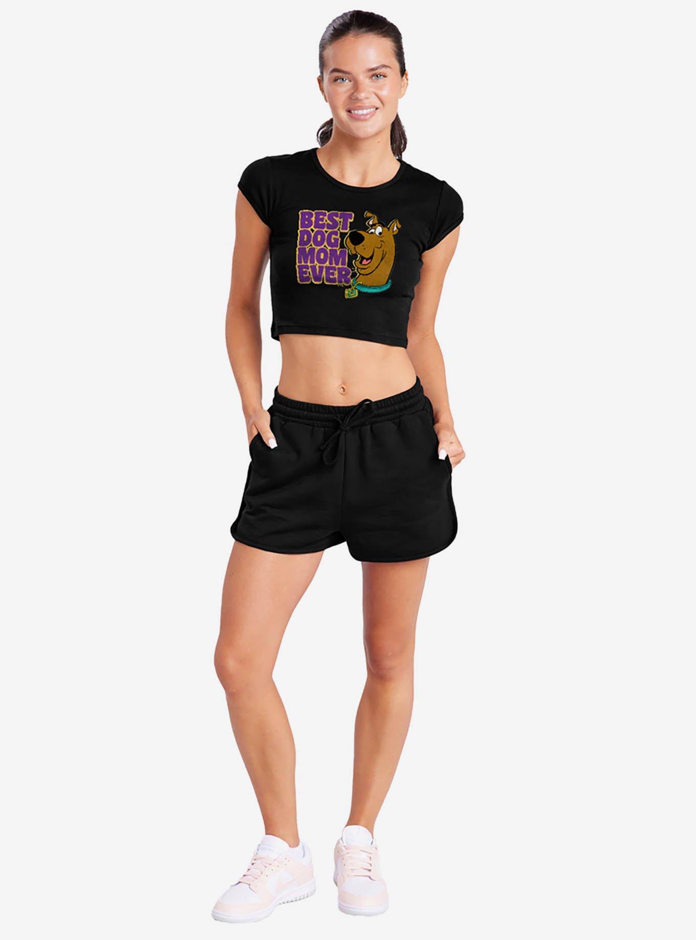 Scooby-Doo! Best Dog Mom Ever Cap Sleeve Baby Rib Women's Crop Top, , hi-res