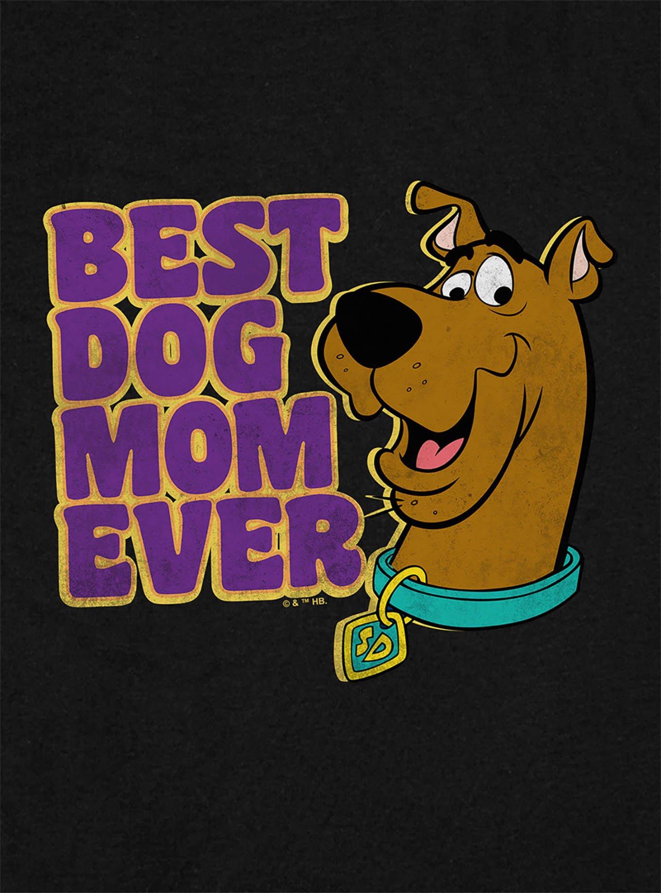 Scooby-Doo! Best Dog Mom Ever Cap Sleeve Baby Rib Women's Crop Top, BLACK, alternate