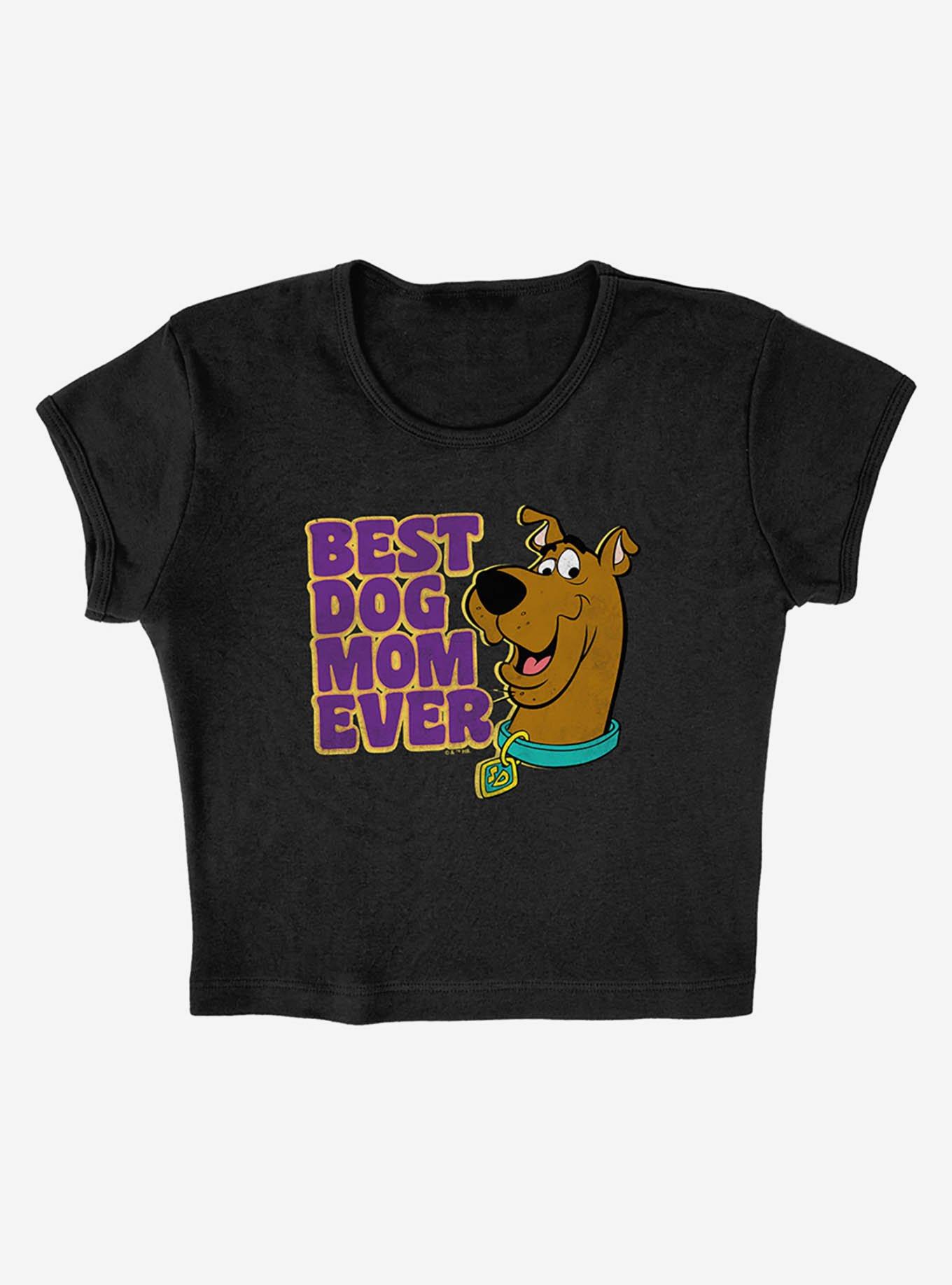 Scooby-Doo! Best Dog Mom Ever Cap Sleeve Baby Rib Women's Crop Top, BLACK, alternate