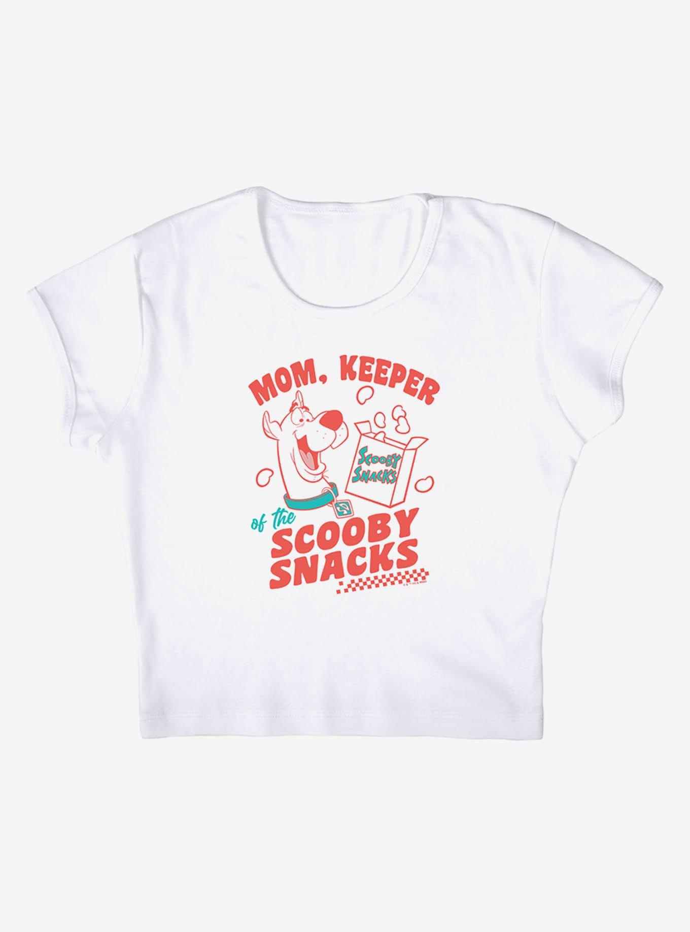 Scooby-Doo! Mom Keeper Scooby Snacks Cap Sleeve Baby Rib Women's Crop Top, BRIGHT WHITE, alternate