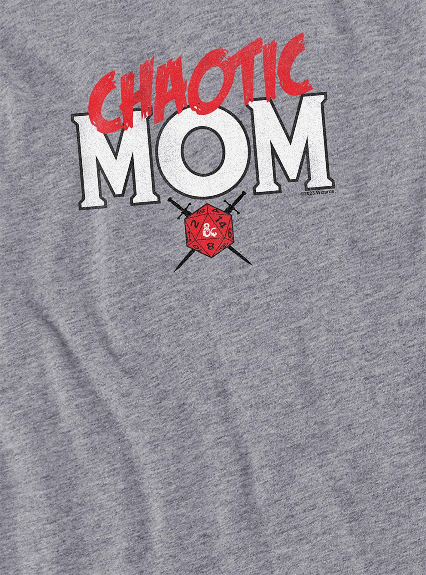 Dungeons & Dragons Chaotic Mom Women's Crop Top T-Shirt, ATHLETIC HEATHER, alternate