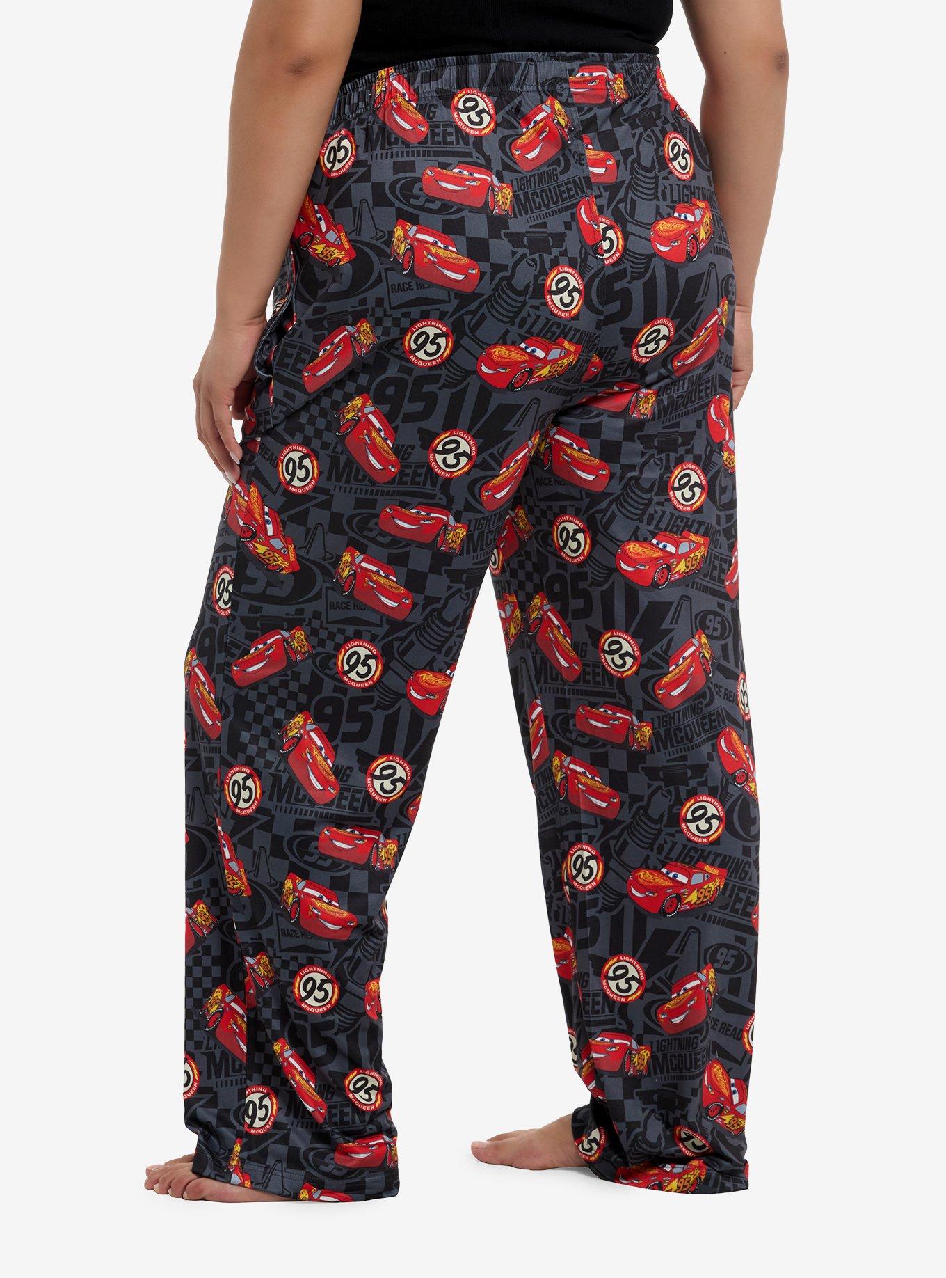 Disney Pixar Cars Lightning McQueen Checkered Pajama Pants Plus Size, , hi-res