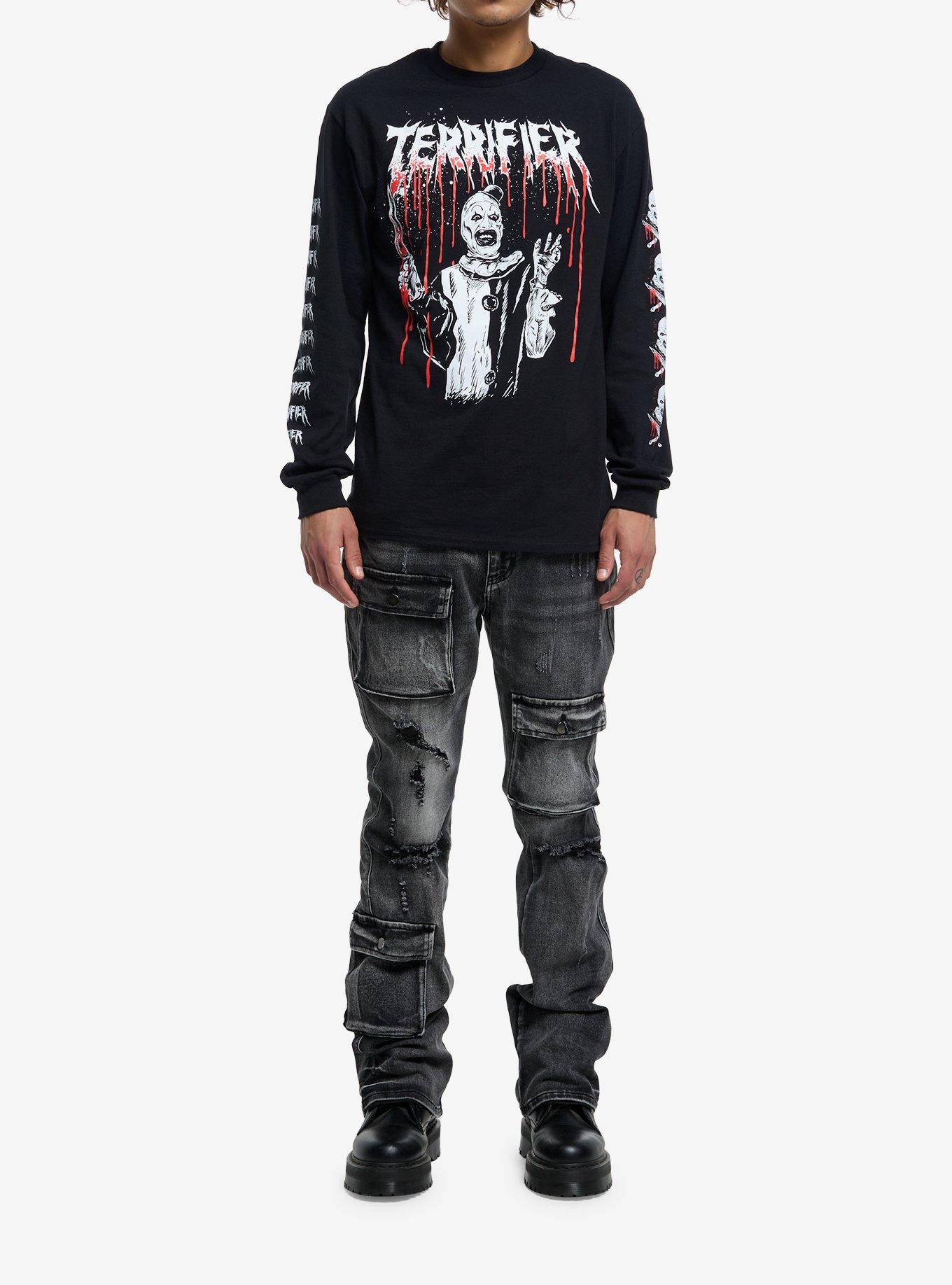 Terrifier X Vertebrae33 Art The Clown Portrait Long-Sleeve T-Shirt, , hi-res