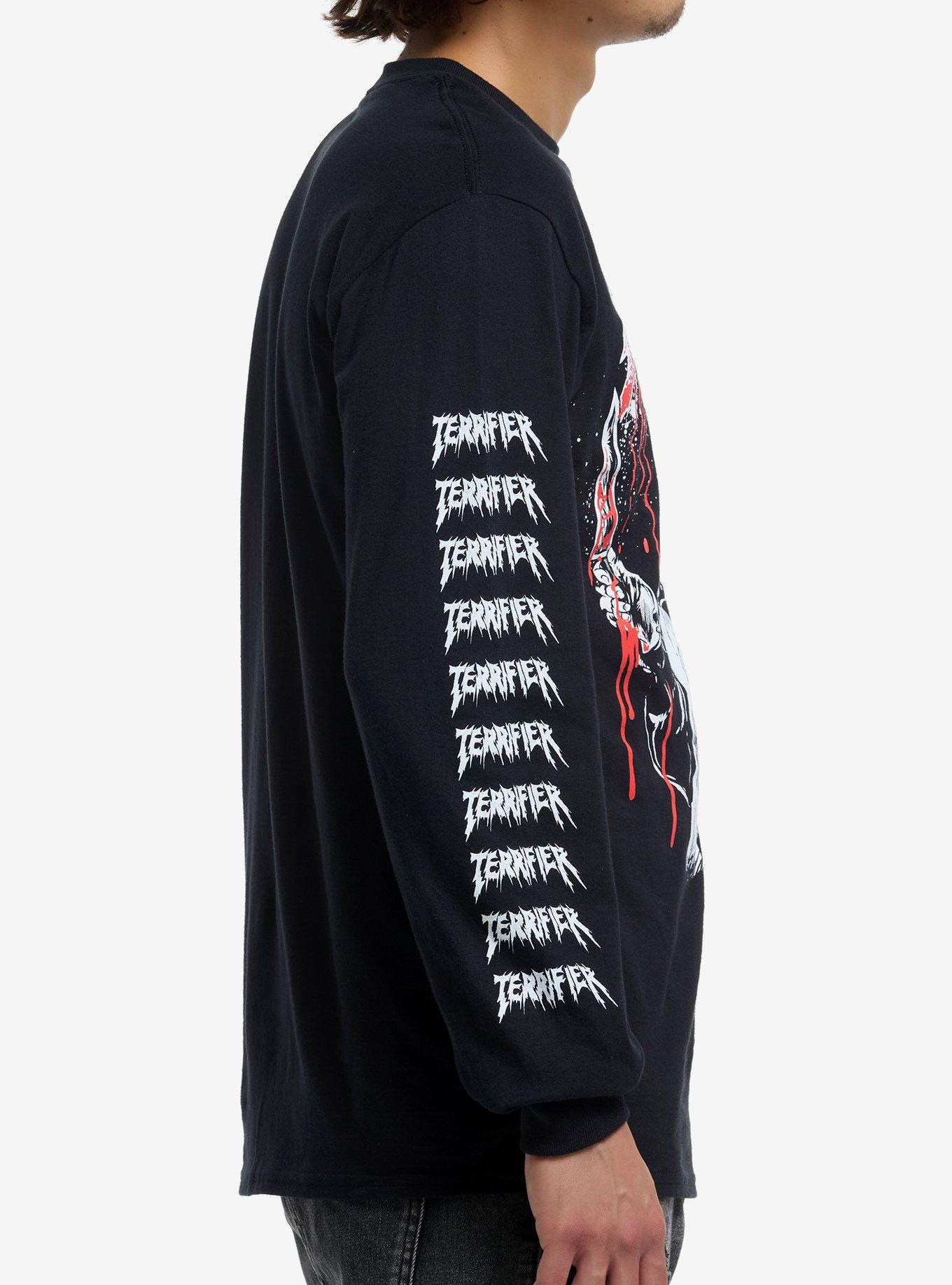 Terrifier X Vertebrae33 Art The Clown Portrait Long-Sleeve T-Shirt, BLACK, alternate