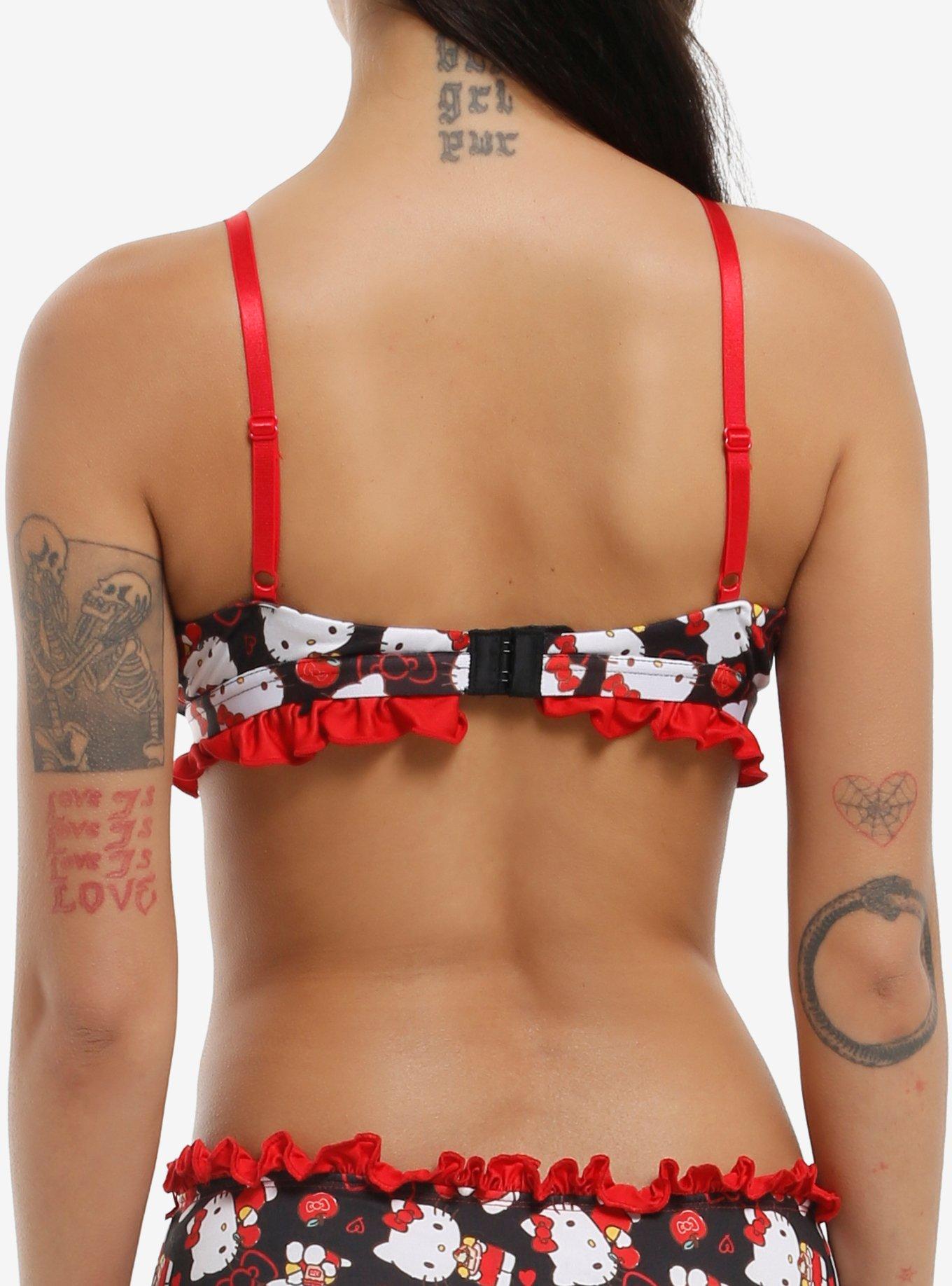 Hello Kitty Apple Ruffle Bralette, MULTI, alternate