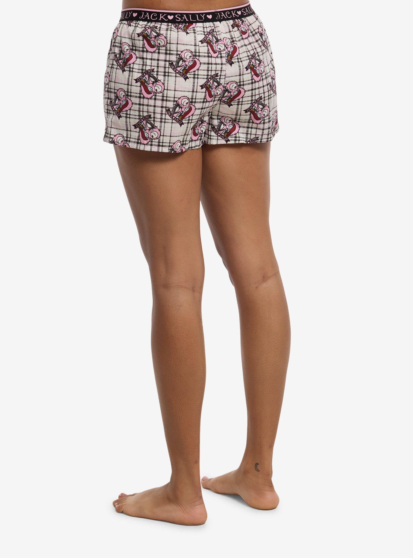 The Nightmare Before Christmas Jack & Sally Girls Boxer Lounge Shorts, , hi-res