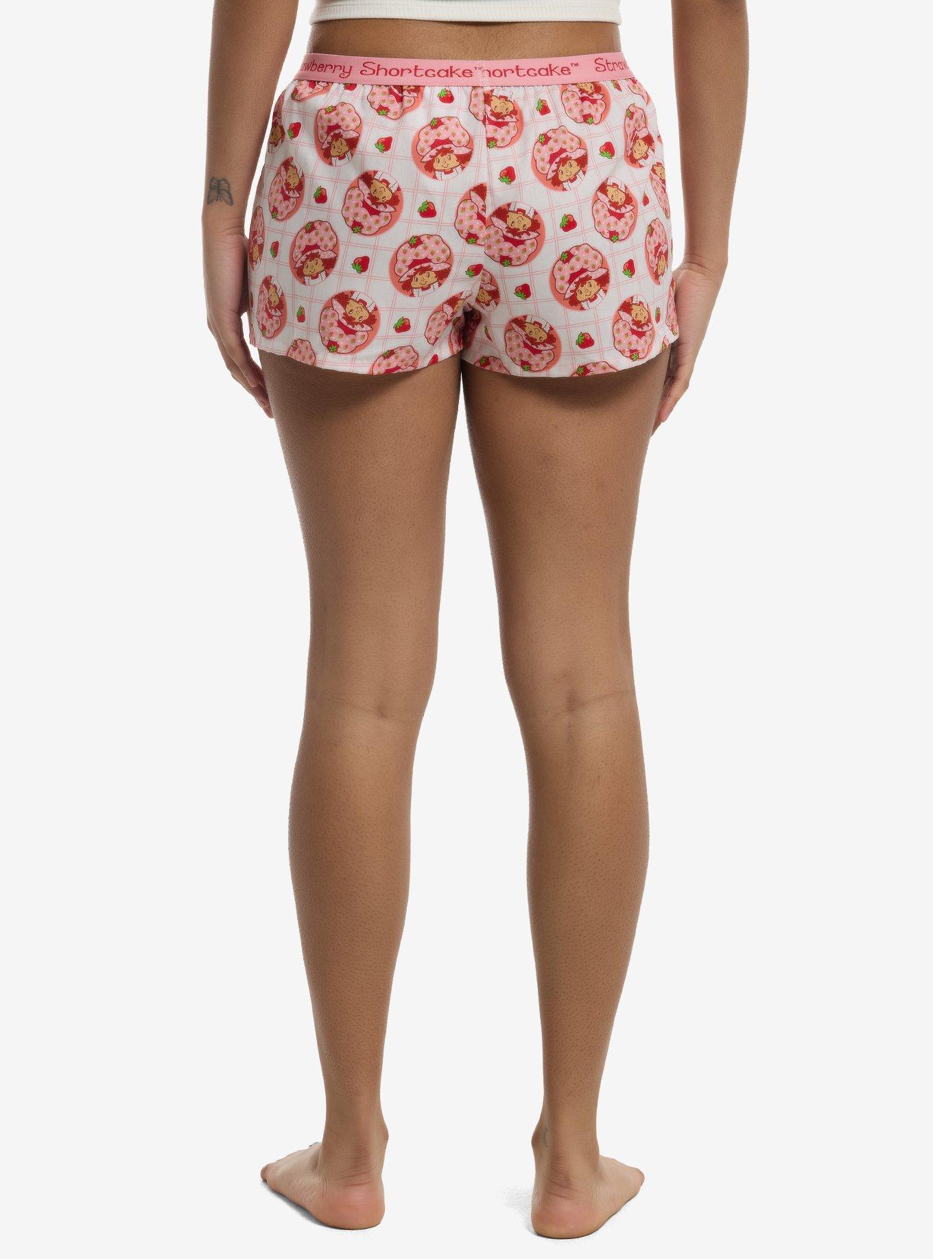Strawberry Shortcake Plaid Girls Boxer Lounge Shorts, , hi-res